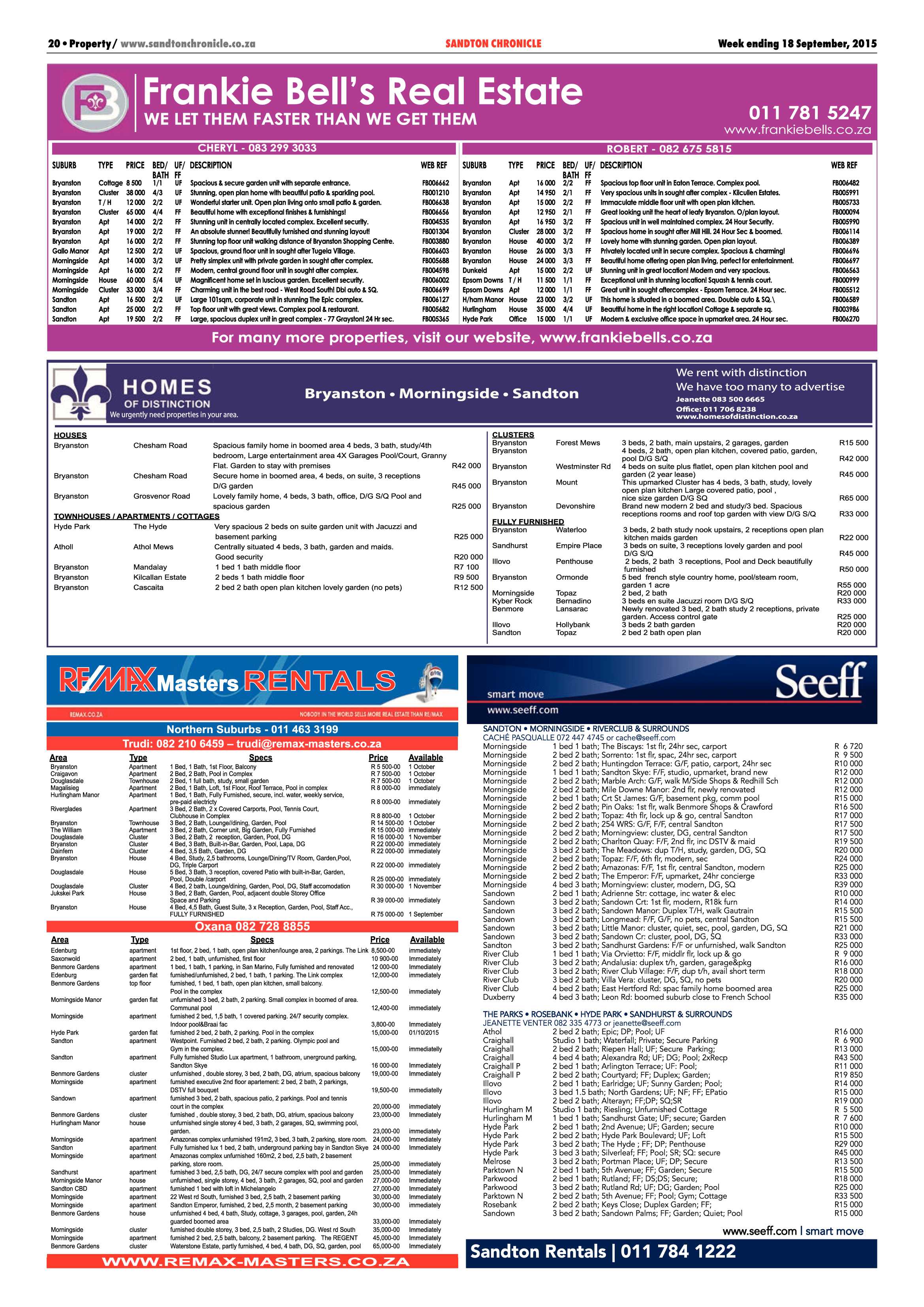 Sandton Chronicle 18 September 2015 page 20