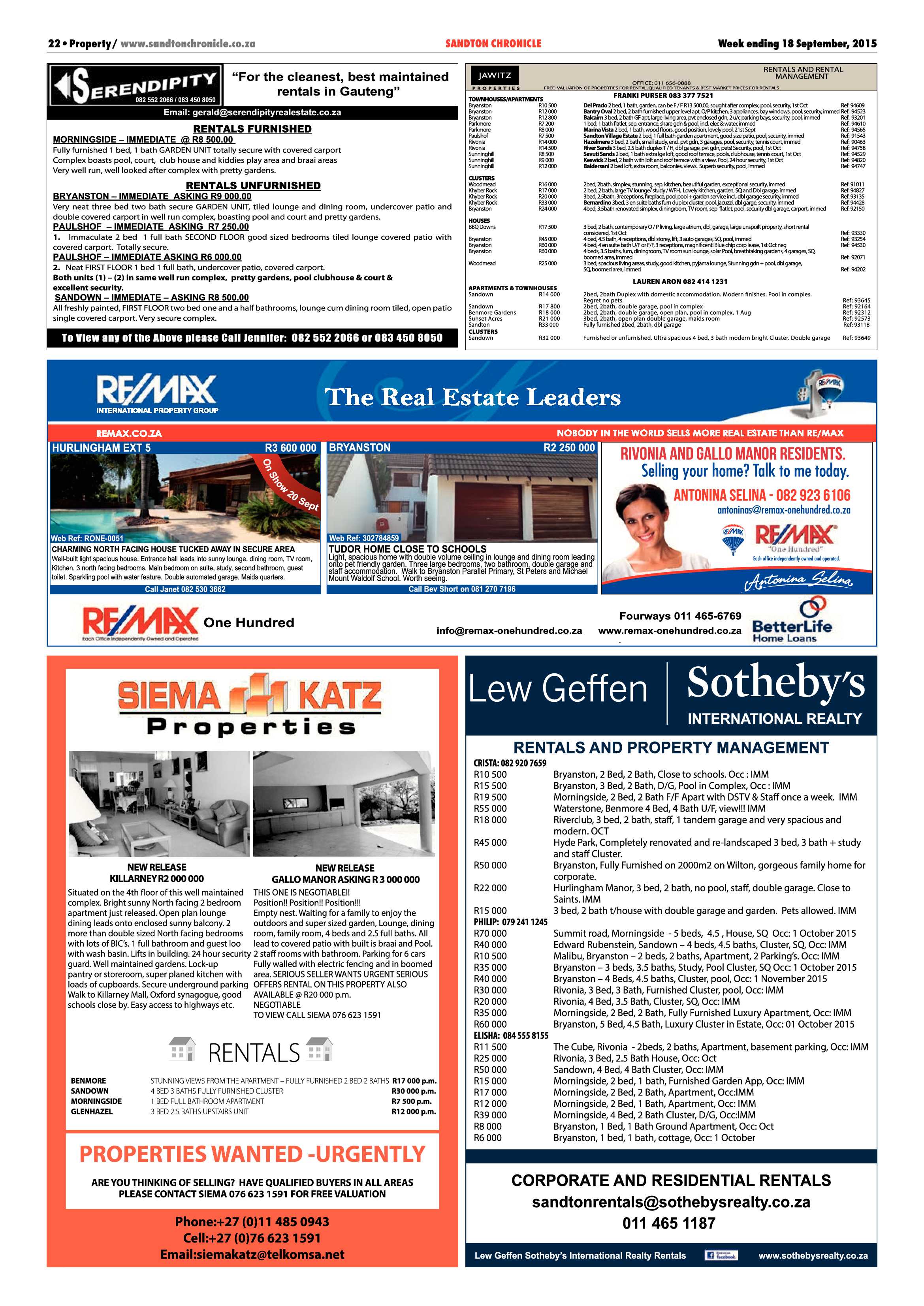 Sandton Chronicle 18 September 2015 page 22