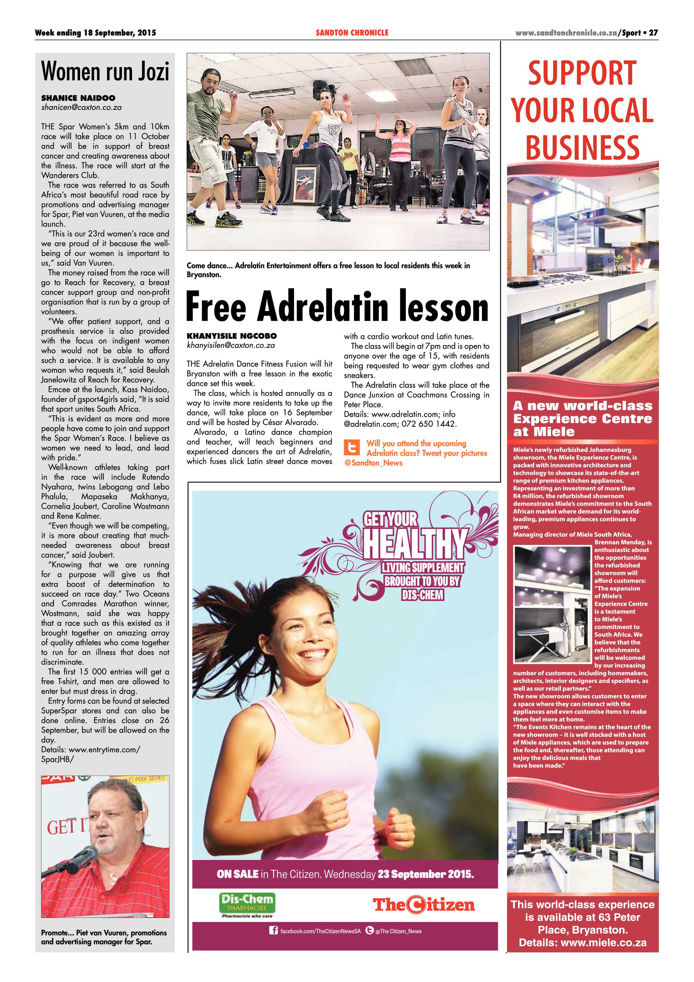 Sandton Chronicle 18 September 2015 page 27