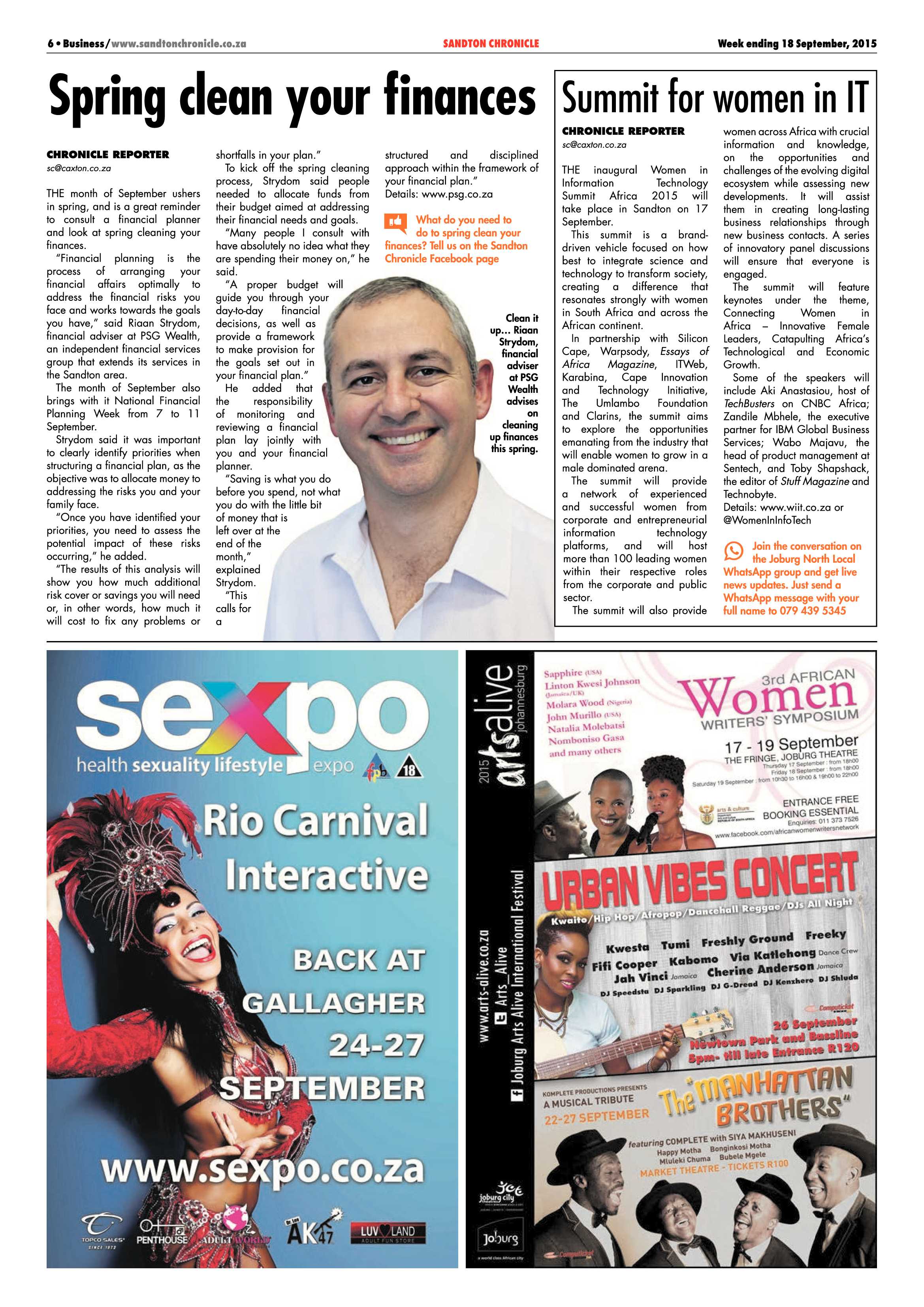 Sandton Chronicle 18 September 2015 page 6