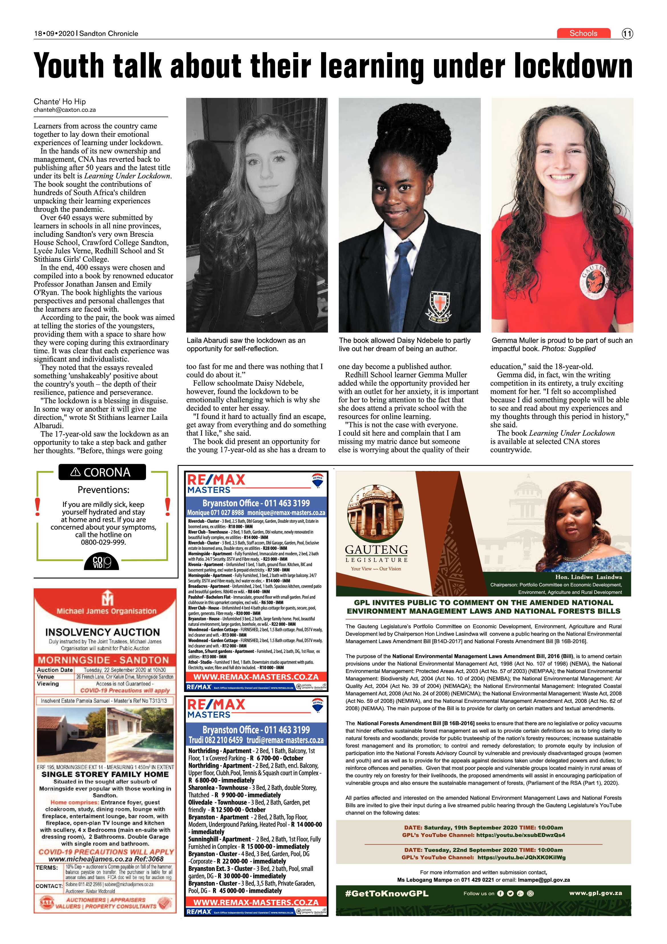 Sandton Chronicle 18 September 2020 page 11