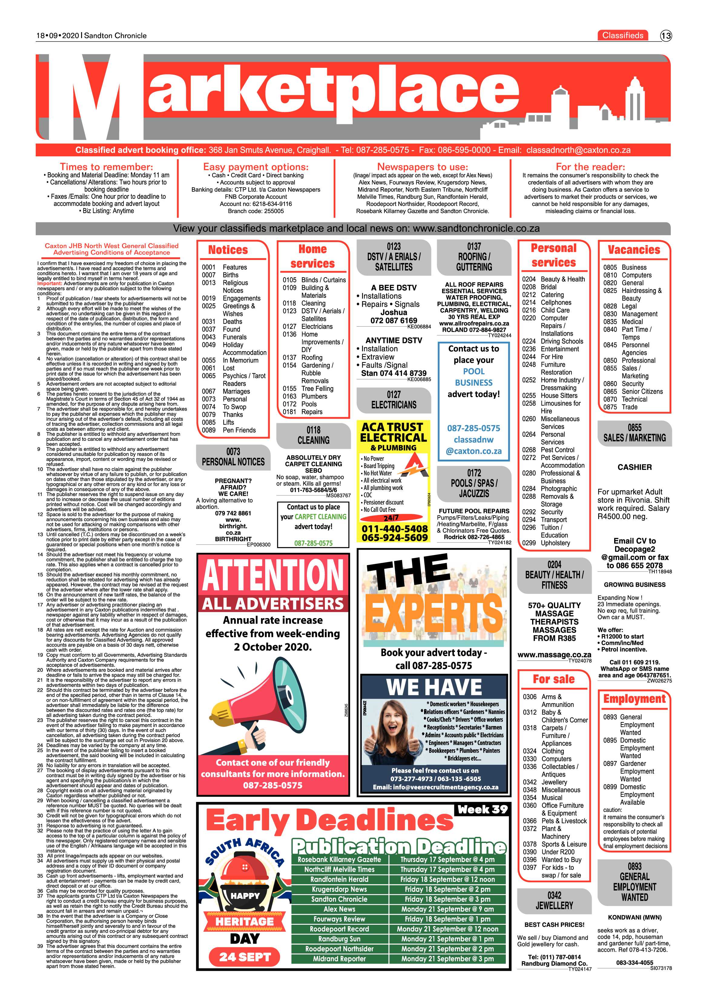 Sandton Chronicle 18 September 2020 page 13