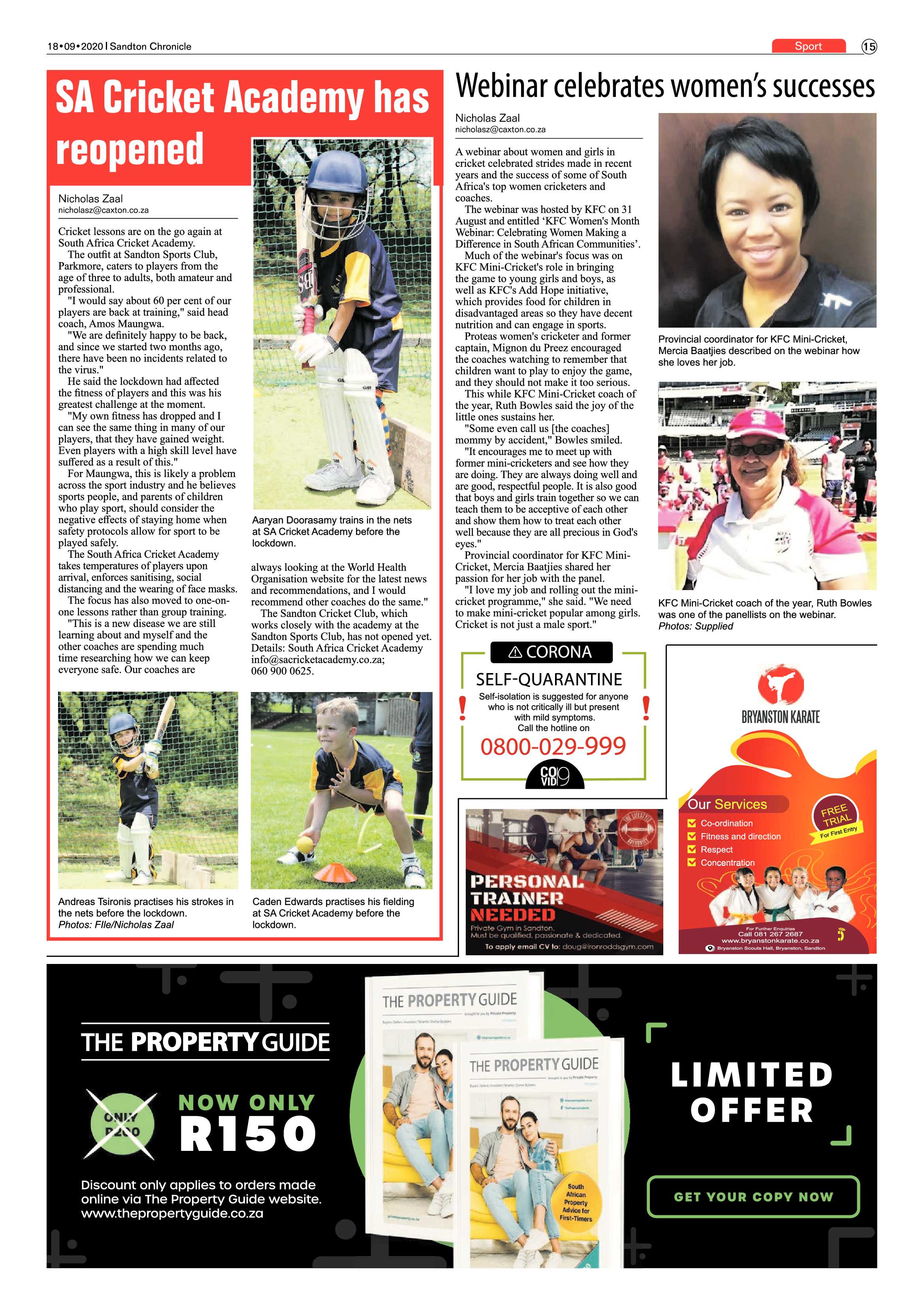 Sandton Chronicle 18 September 2020 page 15