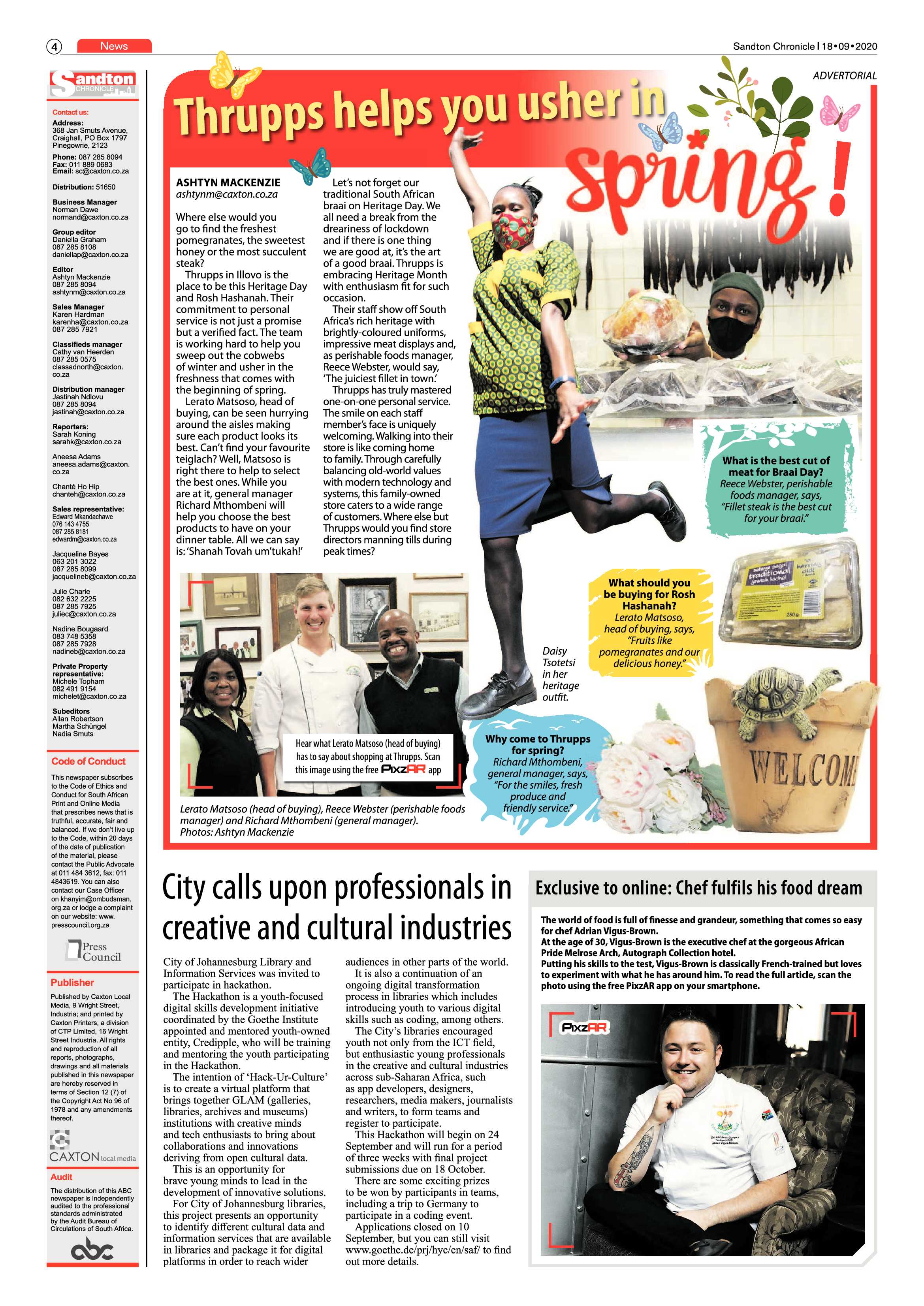 Sandton Chronicle 18 September 2020 page 4