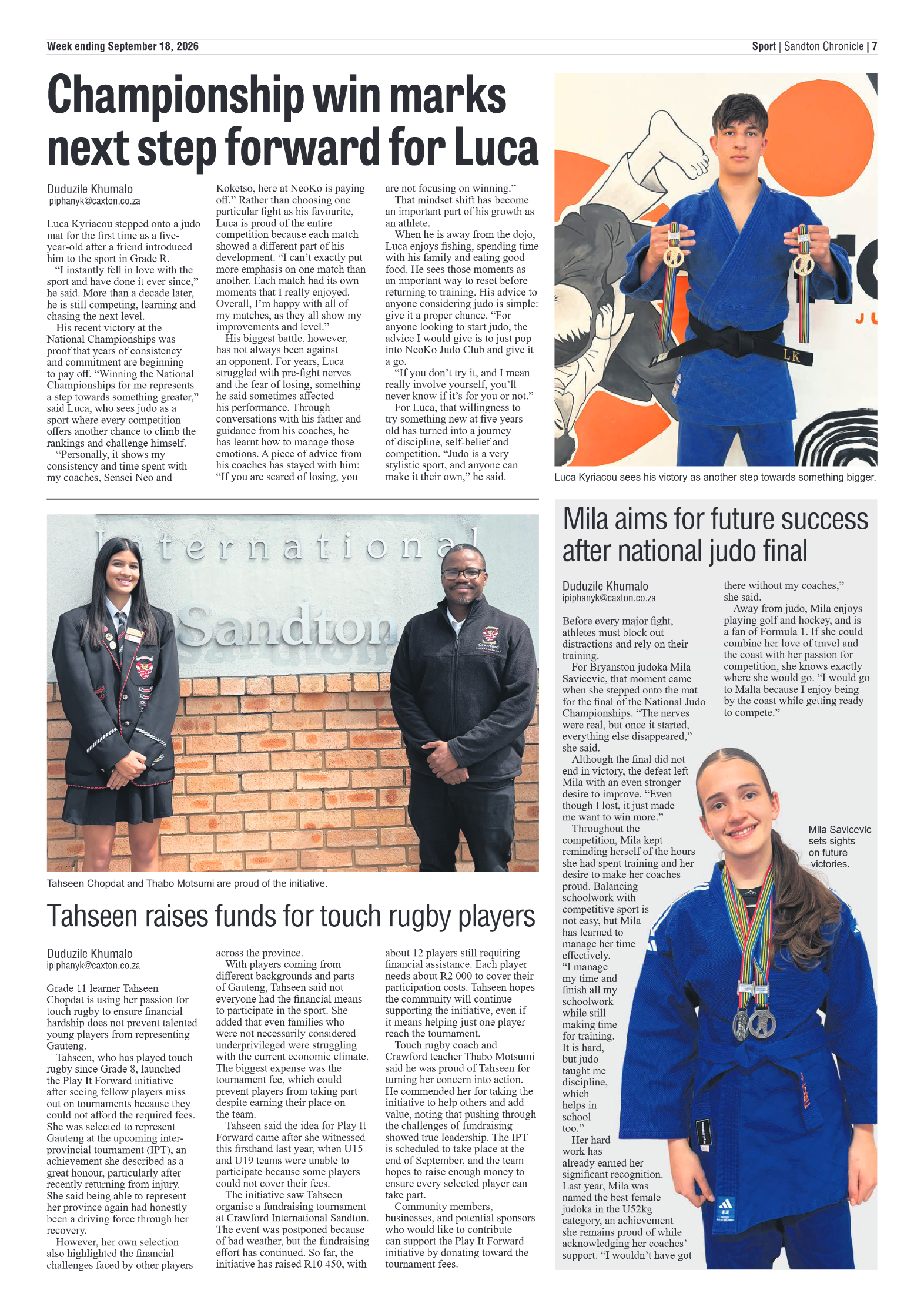 Sandton Chronicle 18 September 2026 page 7