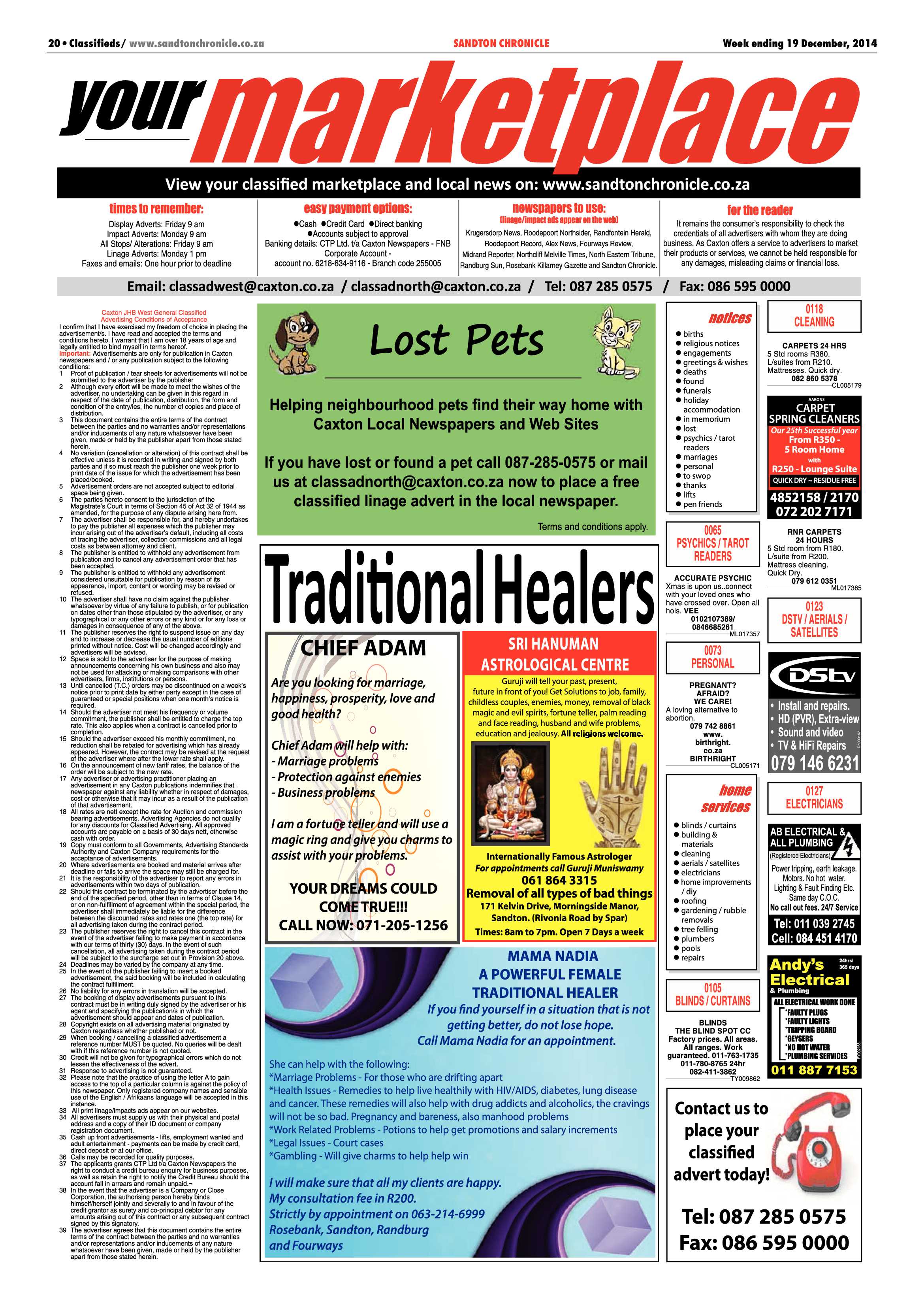 Sandton Chronicle 19 December 2014 page 20