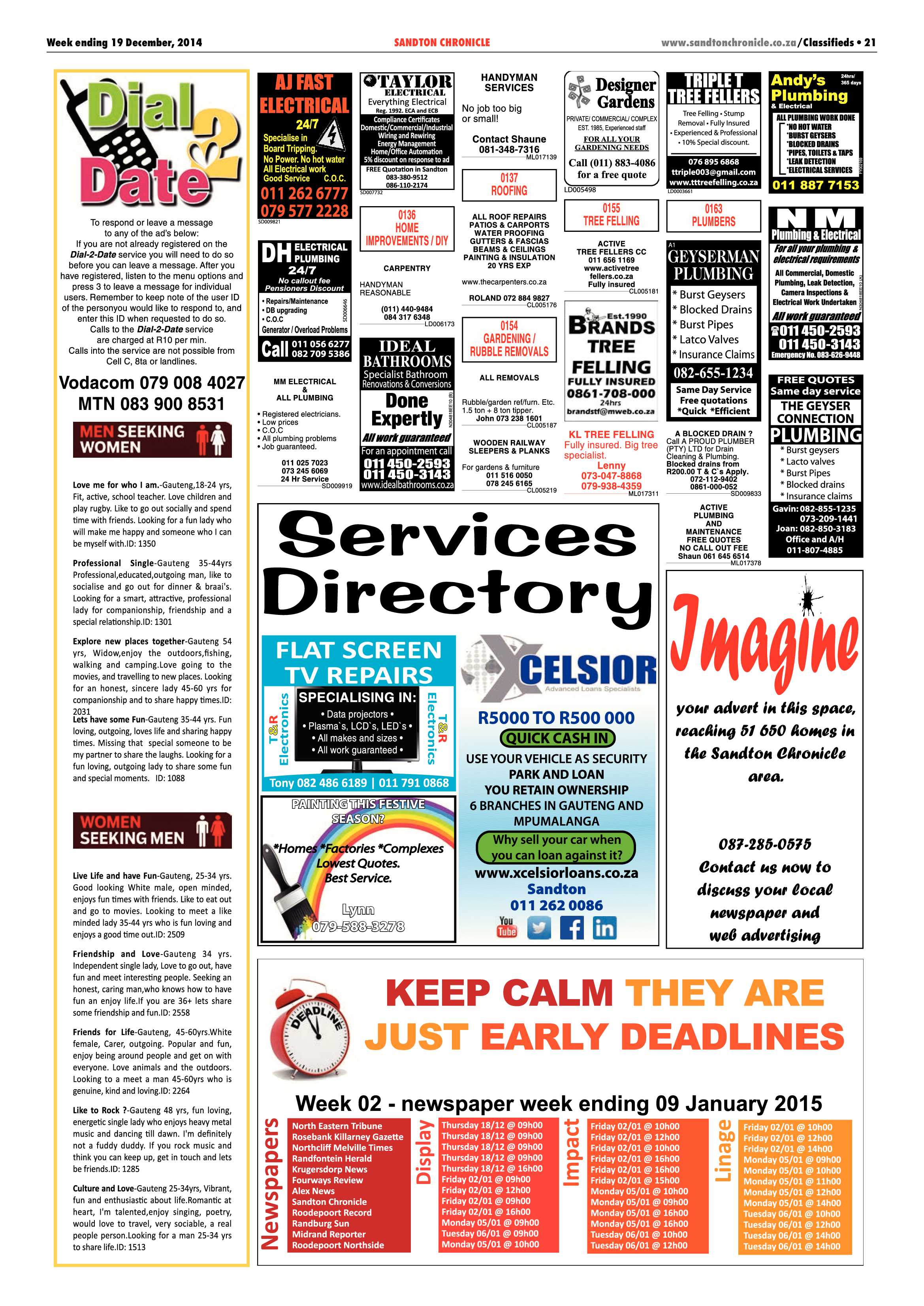 Sandton Chronicle 19 December 2014 page 21