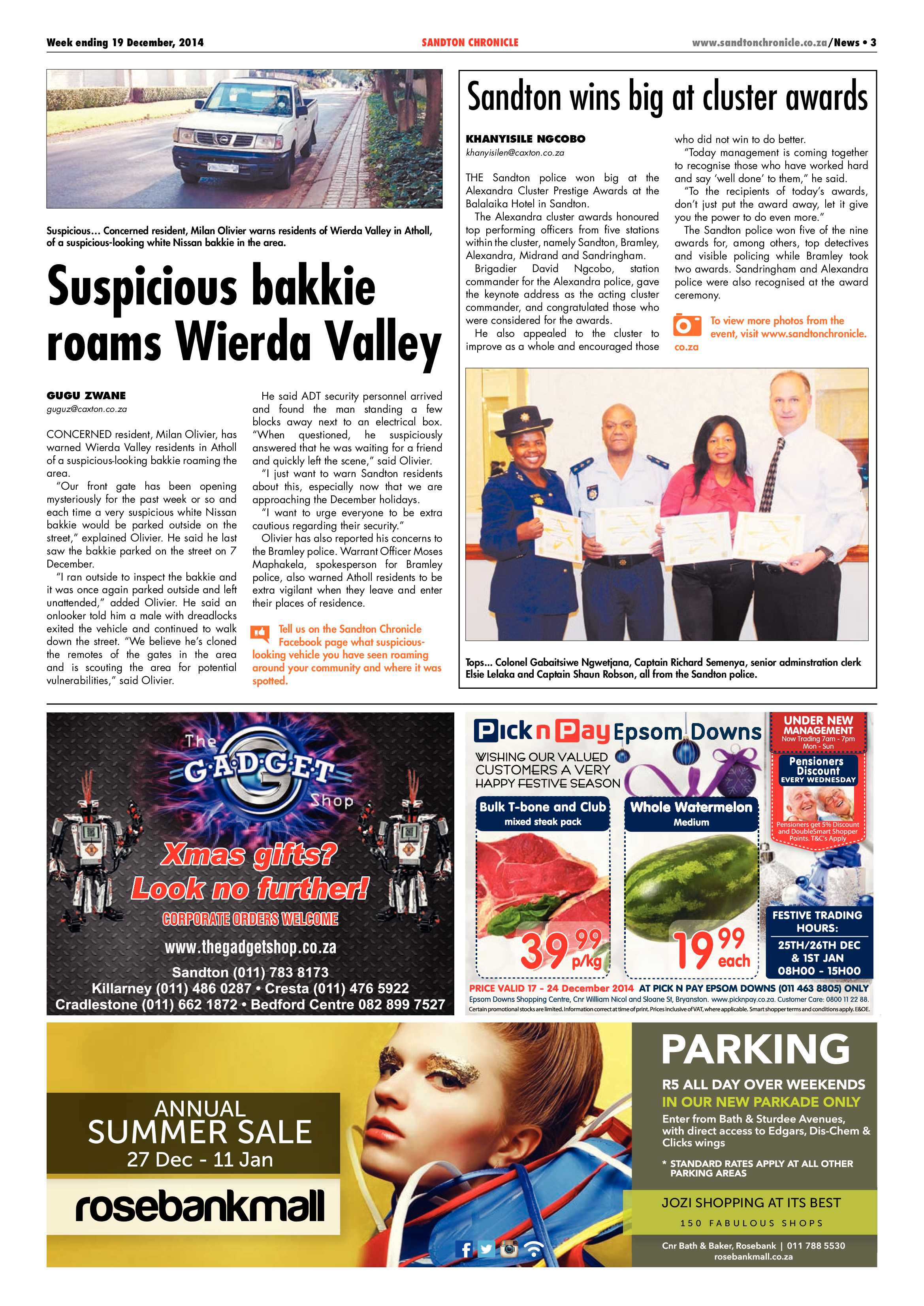 Sandton Chronicle 19 December 2014 page 3