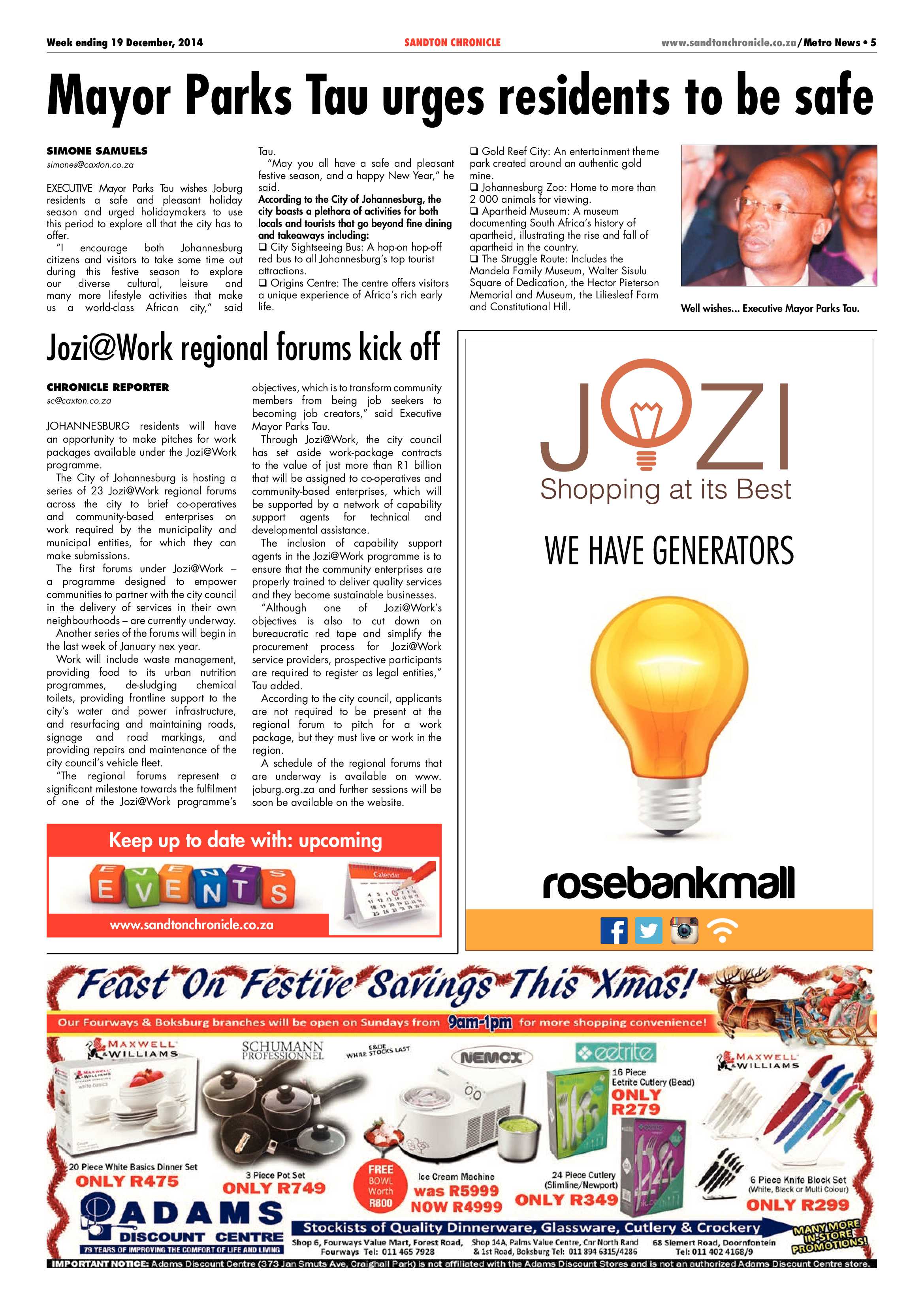 Sandton Chronicle 19 December 2014 page 5