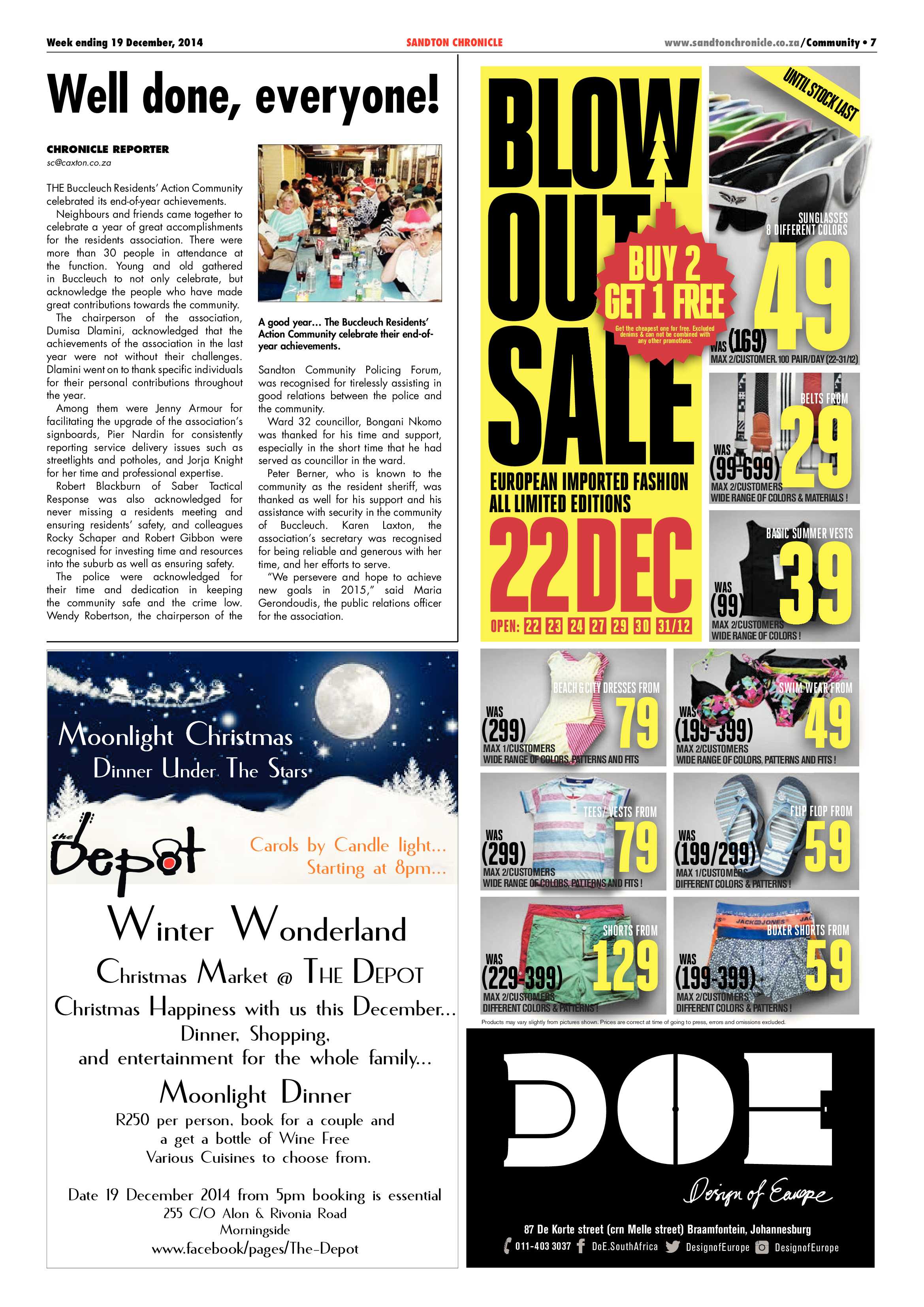 Sandton Chronicle 19 December 2014 page 7