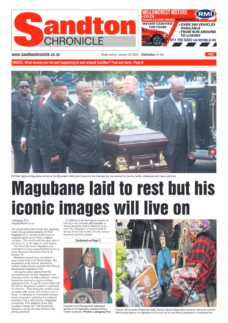 Sandton Chronicle 19 January 2024 page 1
