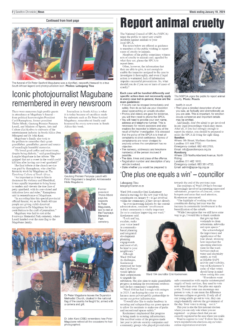 Sandton Chronicle 19 January 2024 page 2