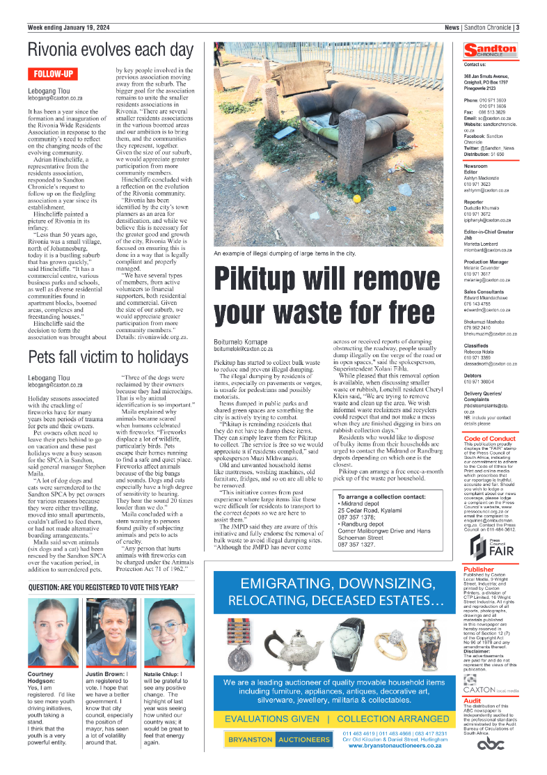 Sandton Chronicle 19 January 2024 page 3