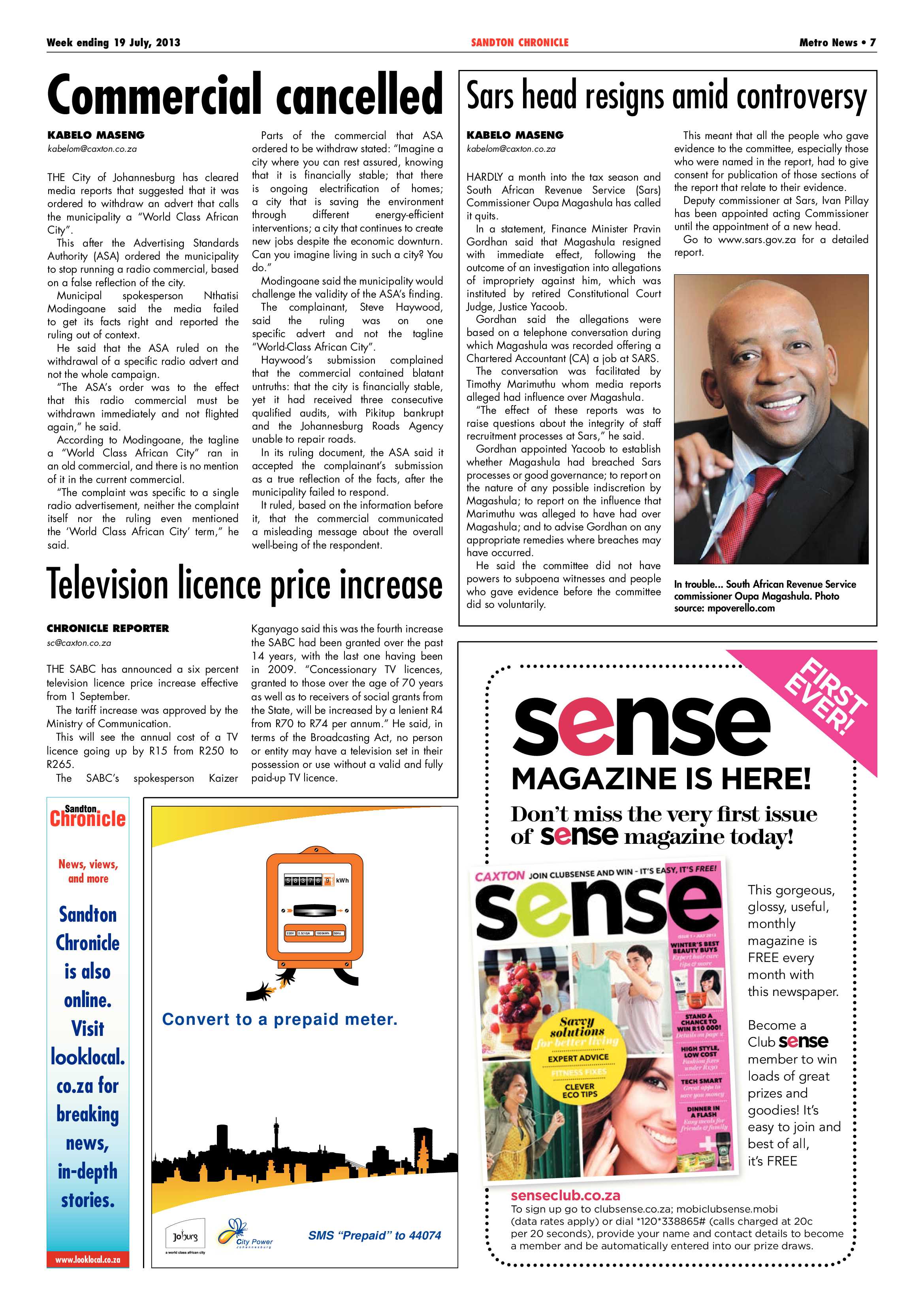 Sandton Chronicle 19 July 2013 page 7