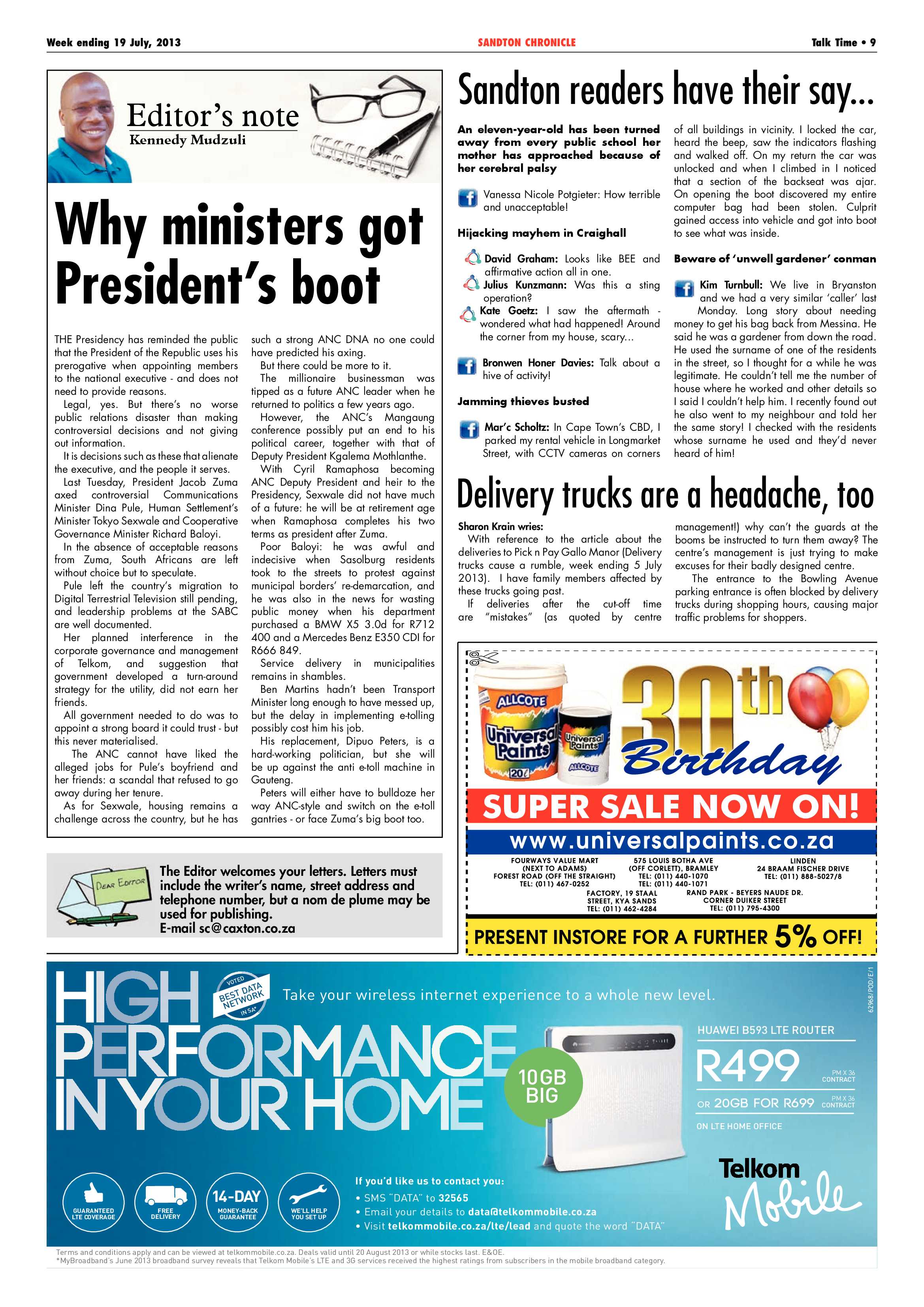 Sandton Chronicle 19 July 2013 page 9