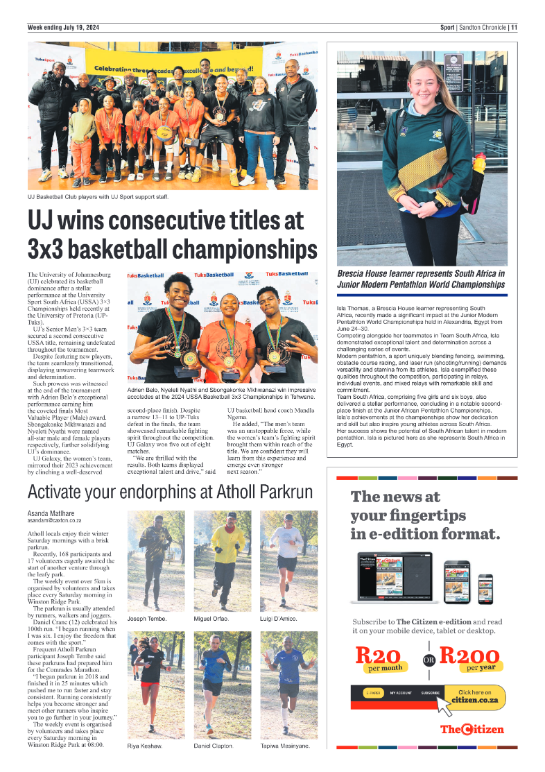 Sandton Chronicle 19 July 2024 page 11