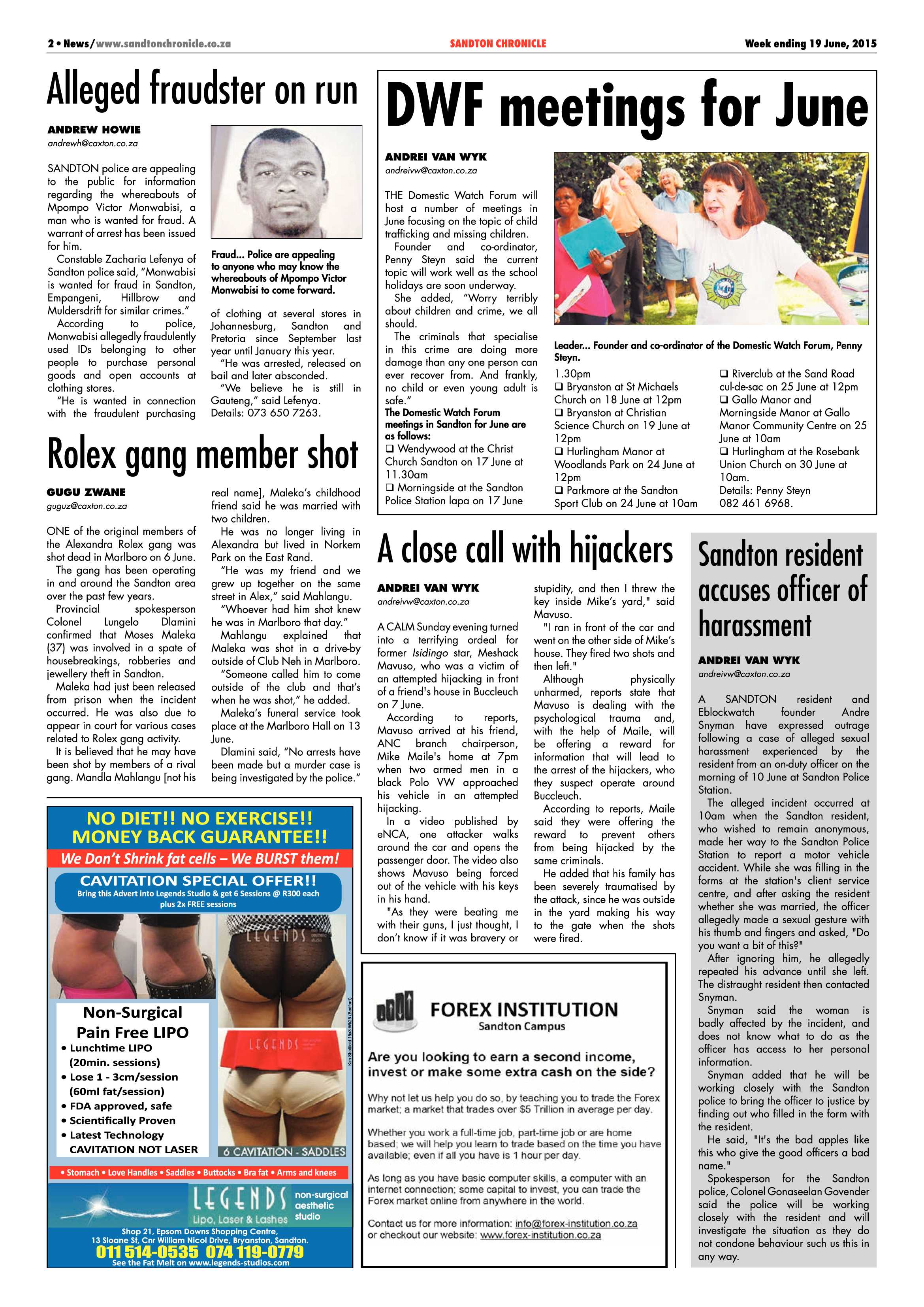 Sandton Chronicle 19 June 2015 page 2