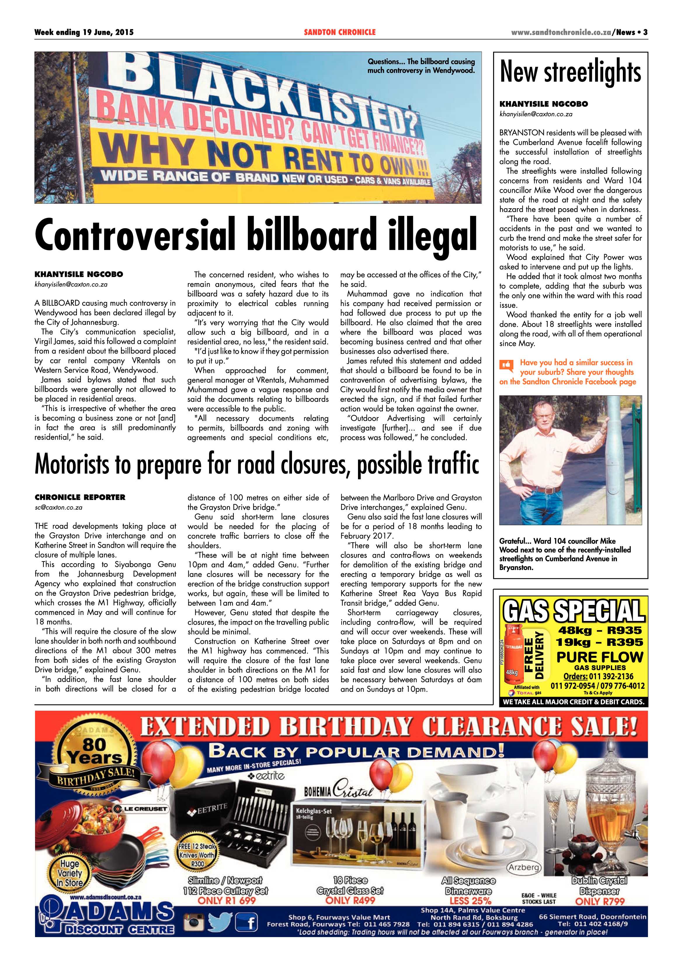 Sandton Chronicle 19 June 2015 page 3