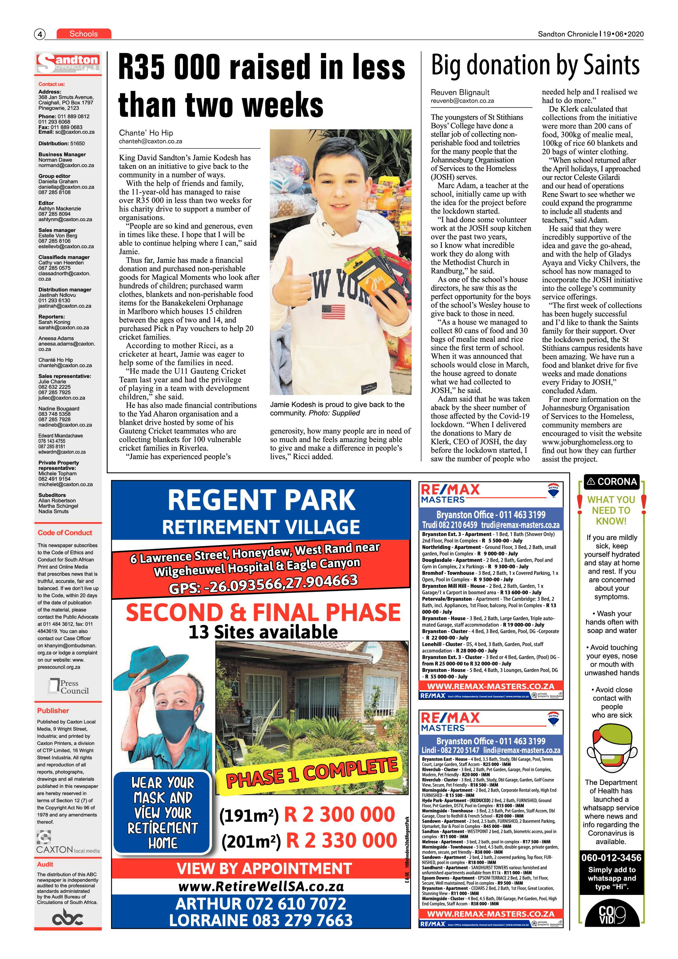Sandton Chronicle 19 June 2020 page 4