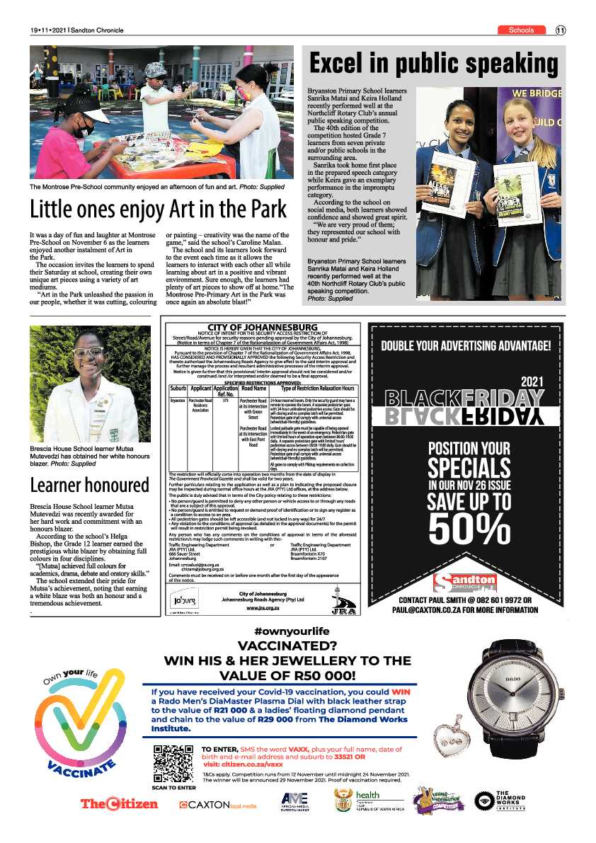 Sandton Chronicle 19 November2021 page 11
