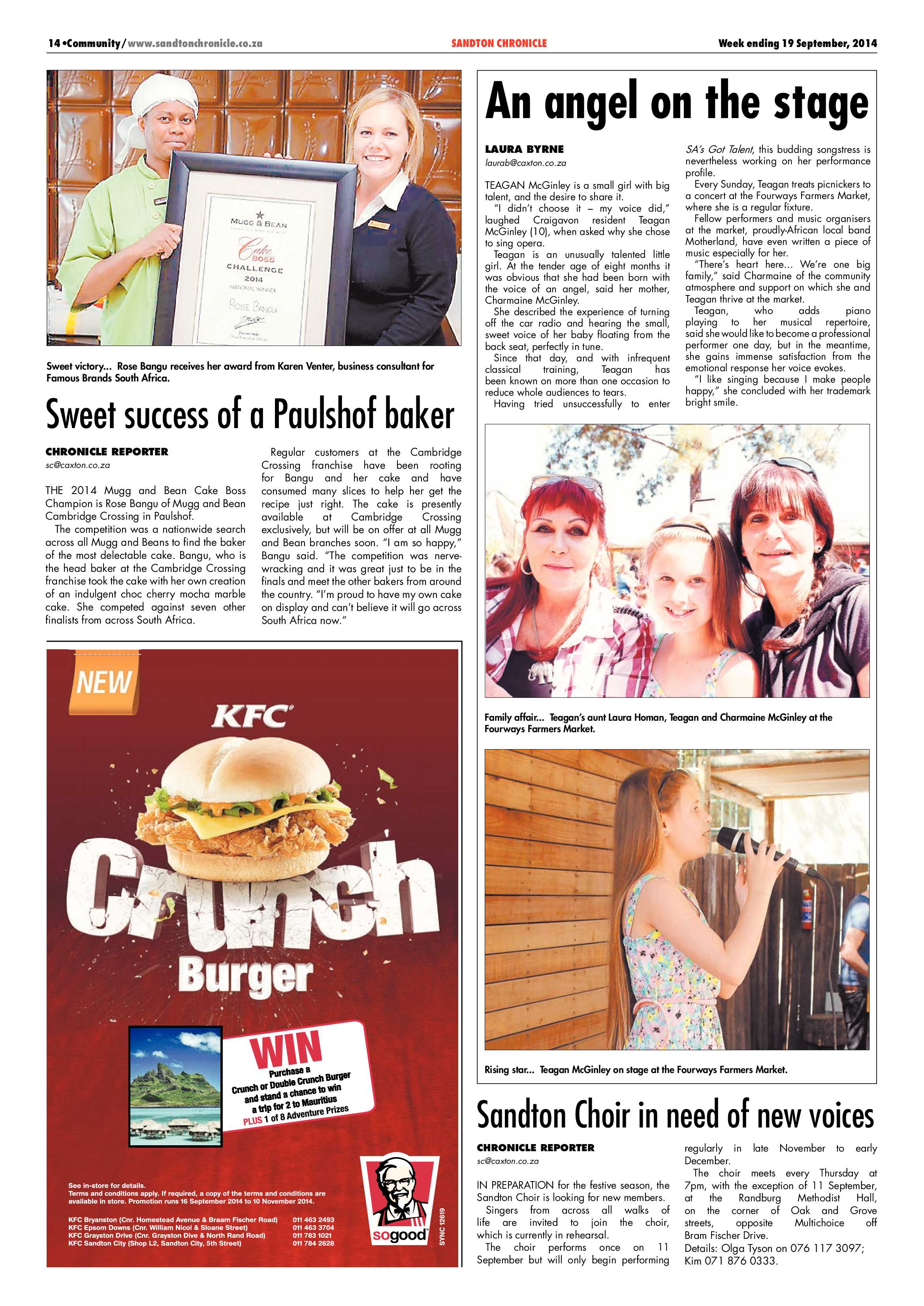 Sandton Chronicle 19 September 2014 page 14