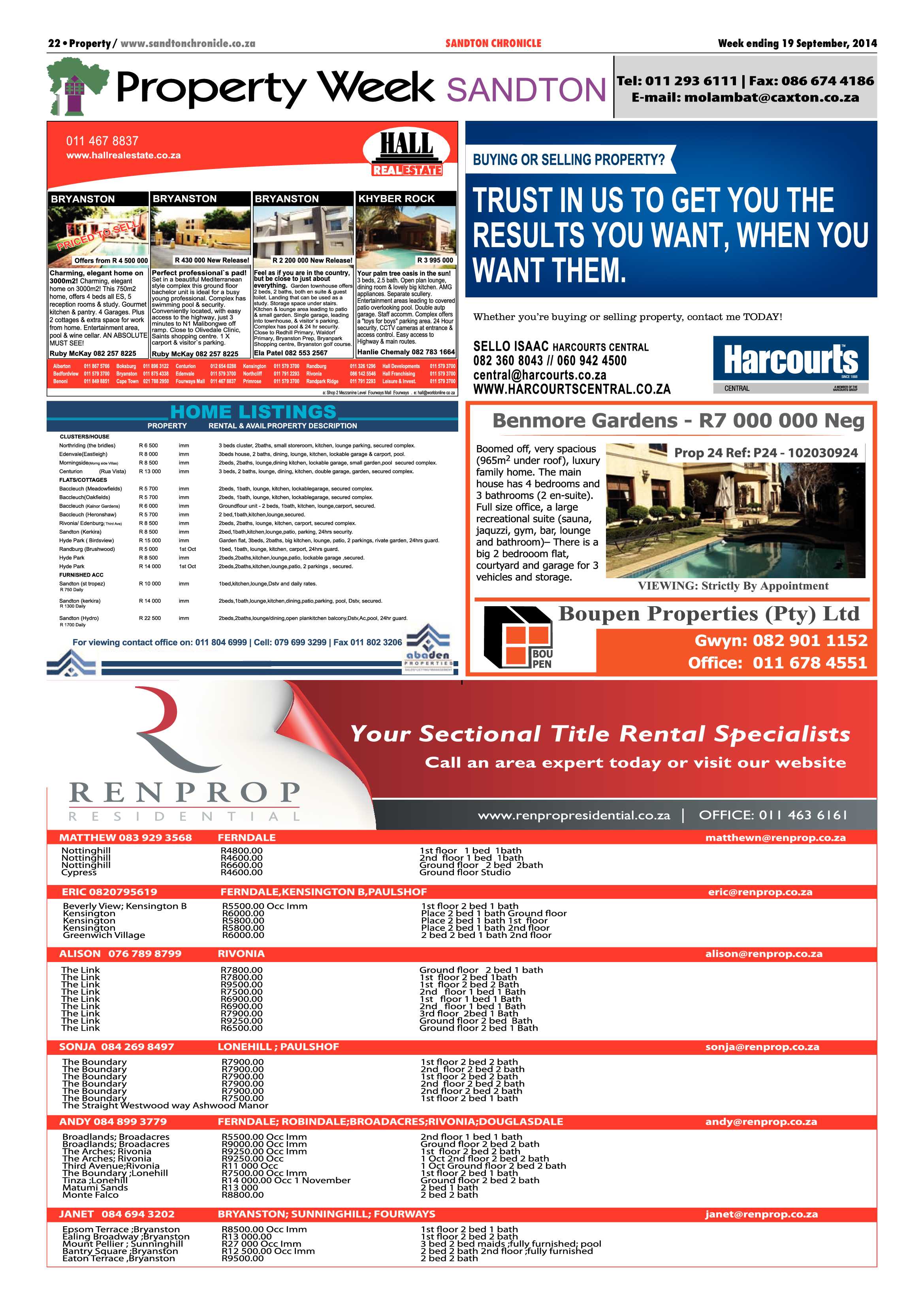 Sandton Chronicle 19 September 2014 page 22