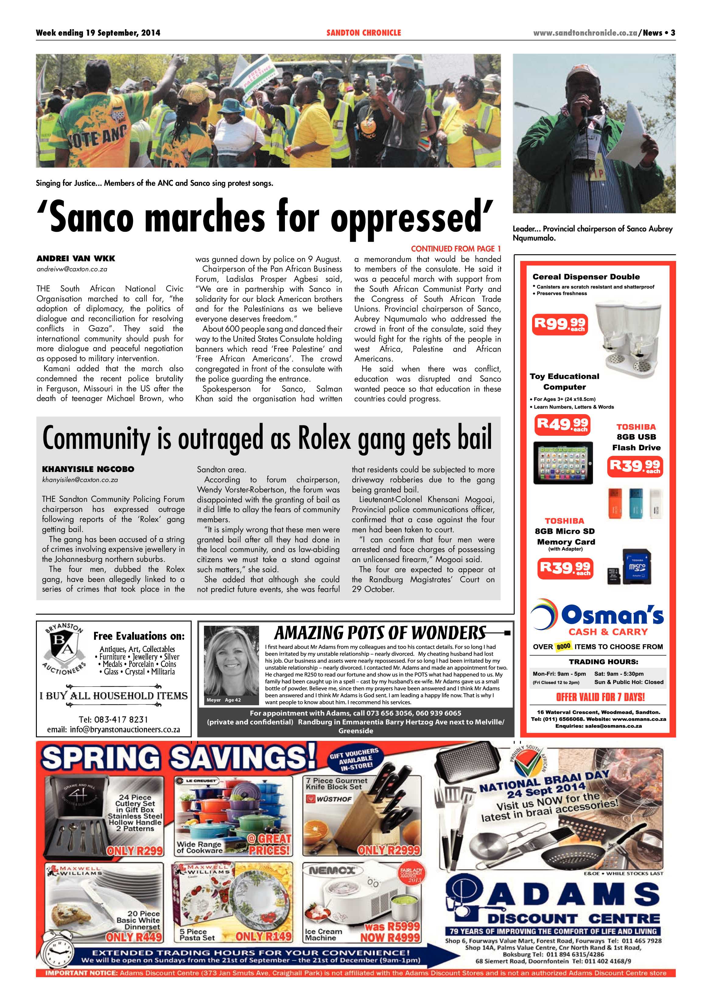 Sandton Chronicle 19 September 2014 page 3