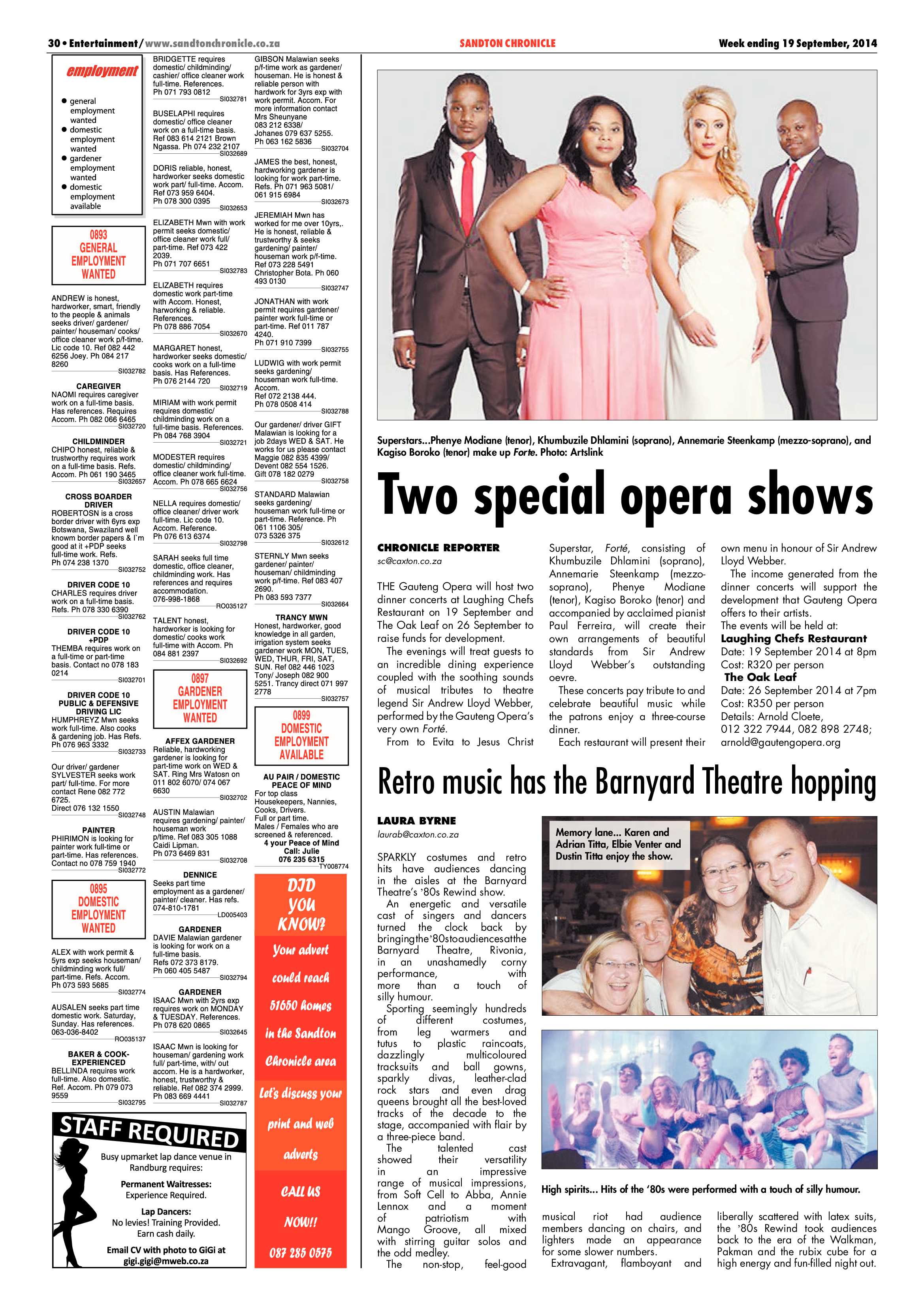 Sandton Chronicle 19 September 2014 page 30