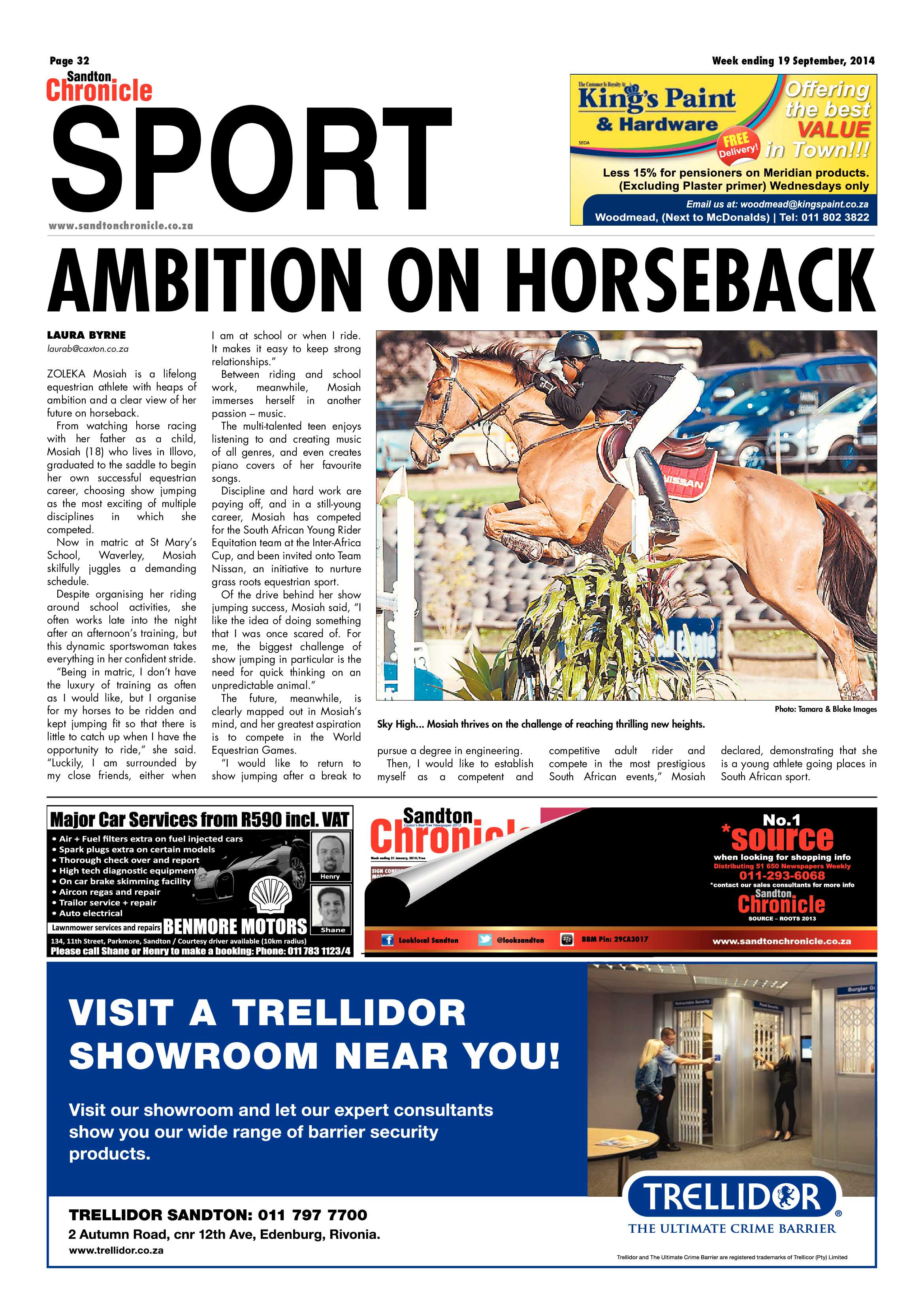 Sandton Chronicle 19 September 2014 page 32