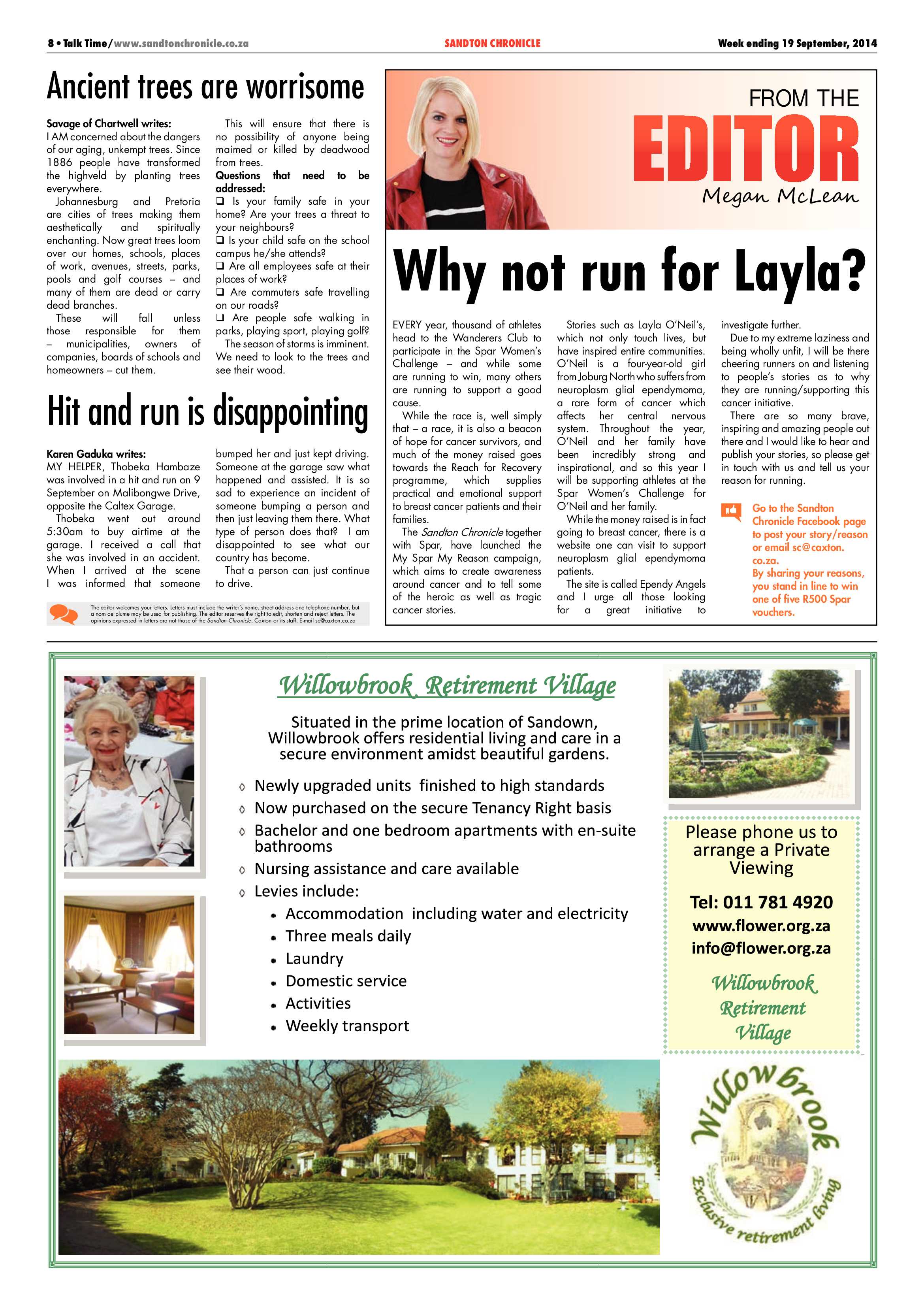 Sandton Chronicle 19 September 2014 page 8