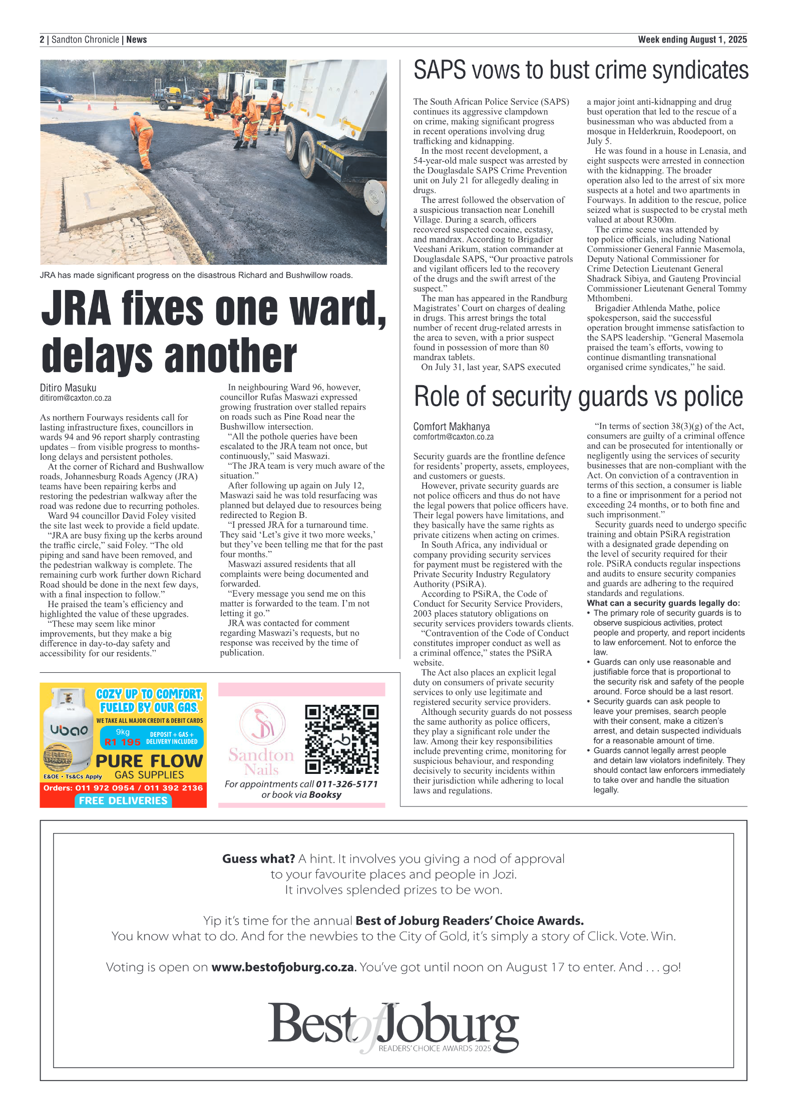 Sandton Chronicle 1 August 2025 page 2