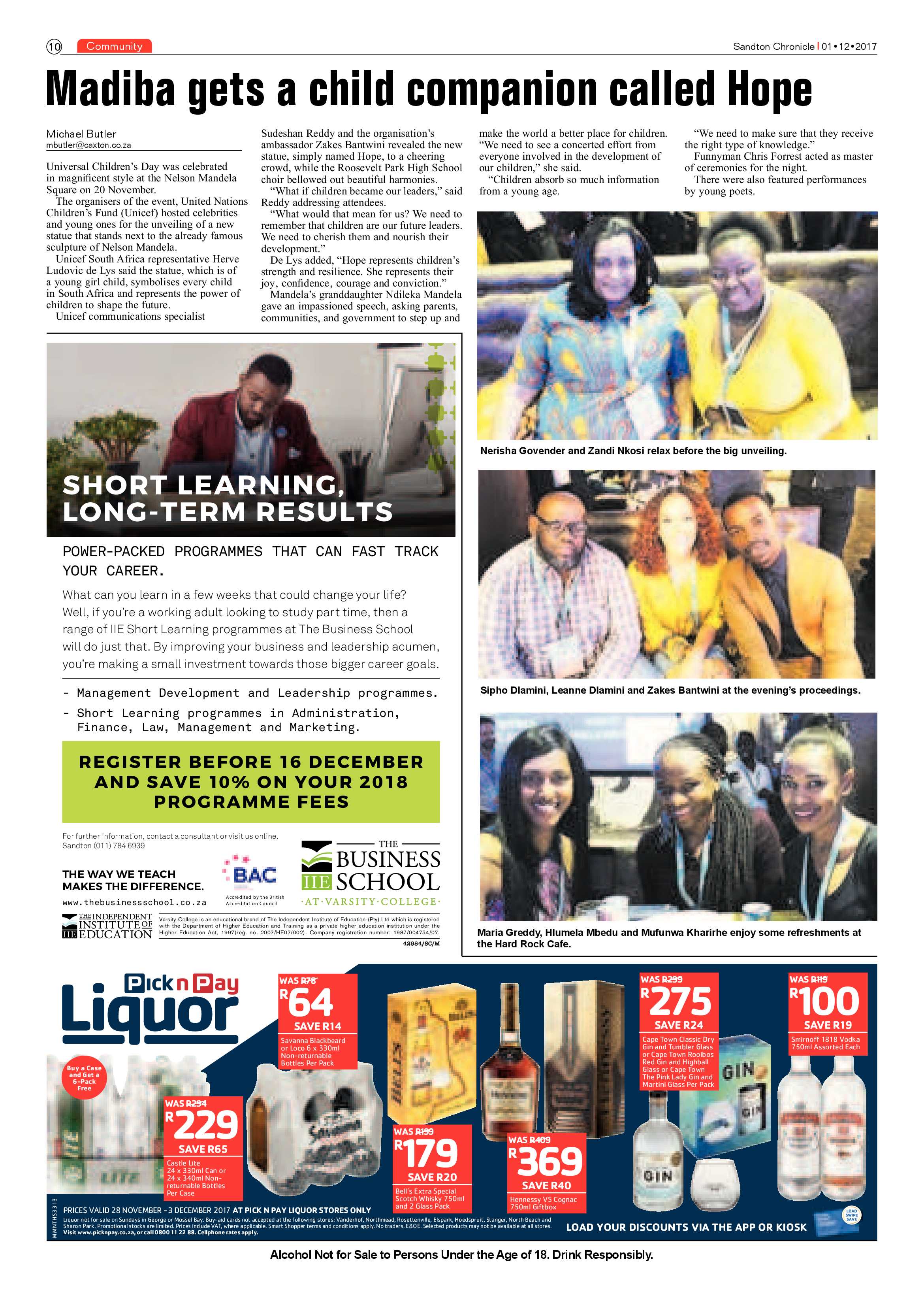 Sandton Chronicle  1 December page 10