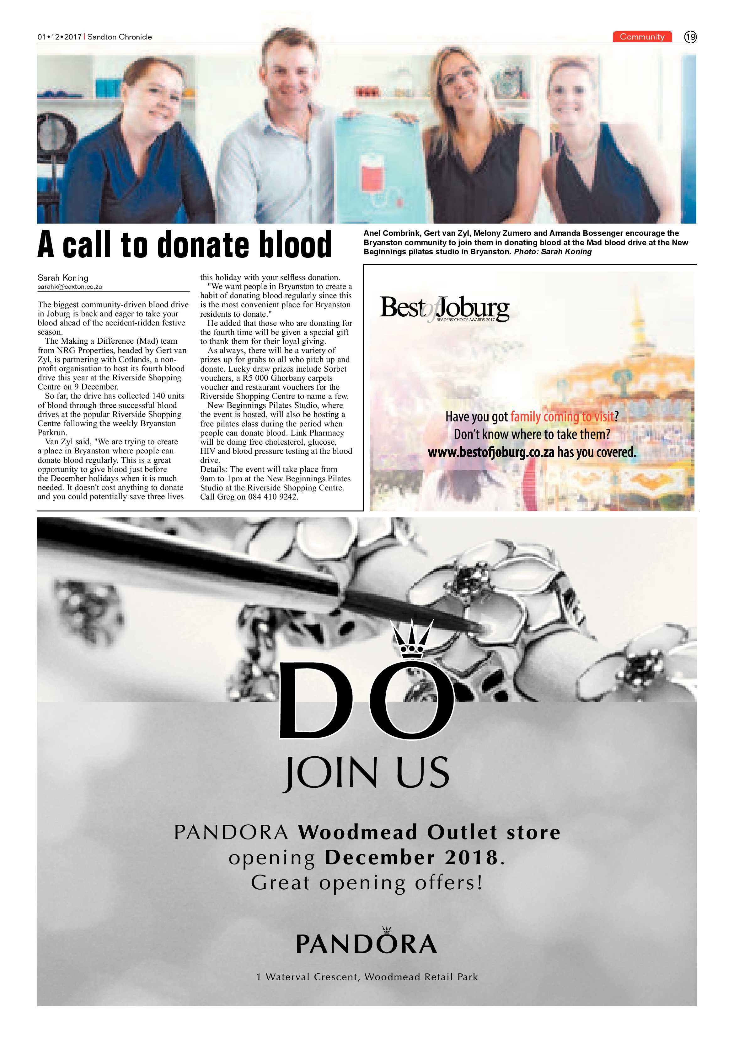 Sandton Chronicle  1 December page 19