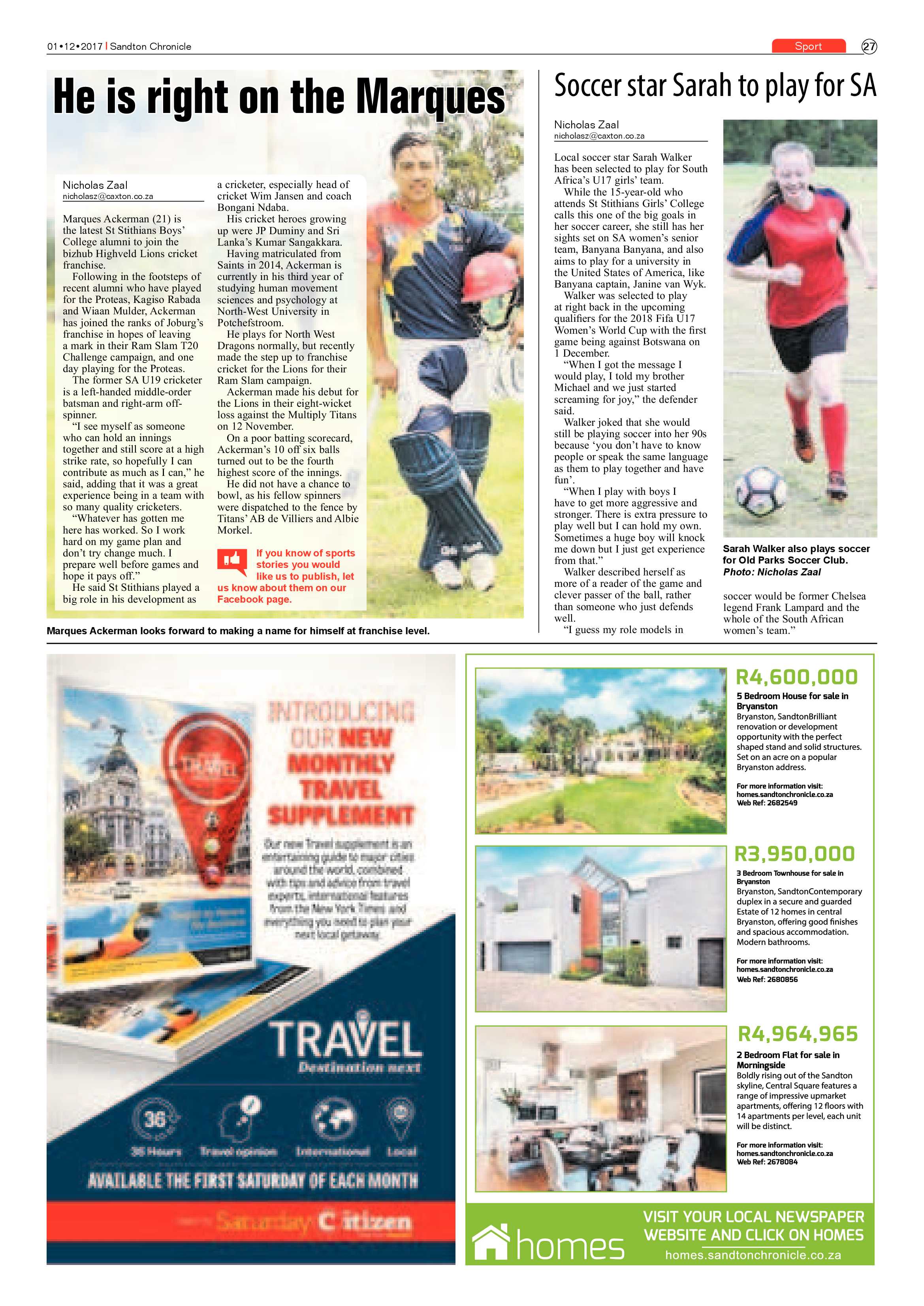 Sandton Chronicle  1 December page 27