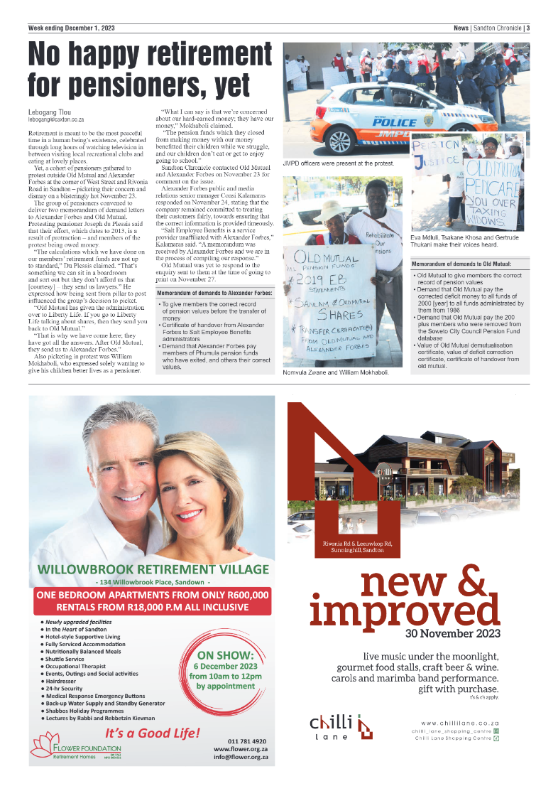 Sandton Chronicle 1 December 2023 page 3