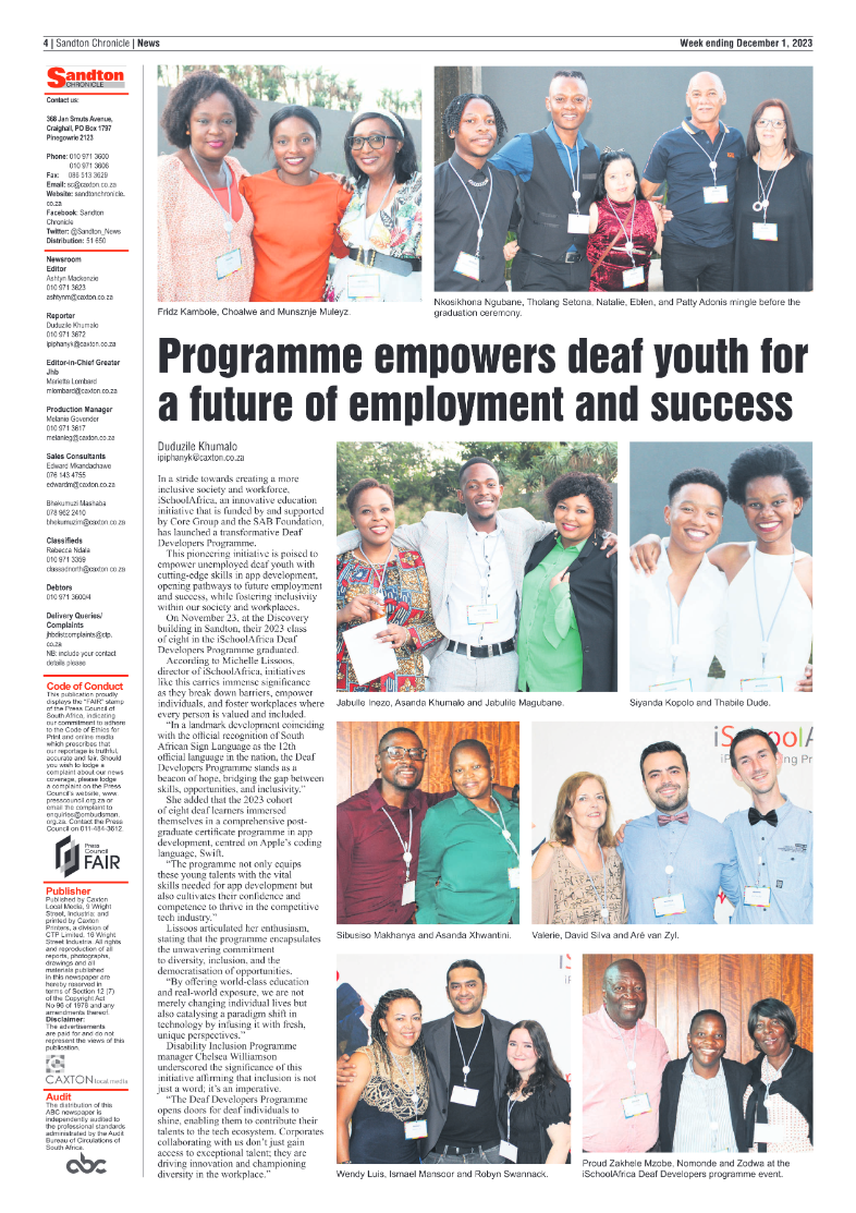 Sandton Chronicle 1 December 2023 page 4