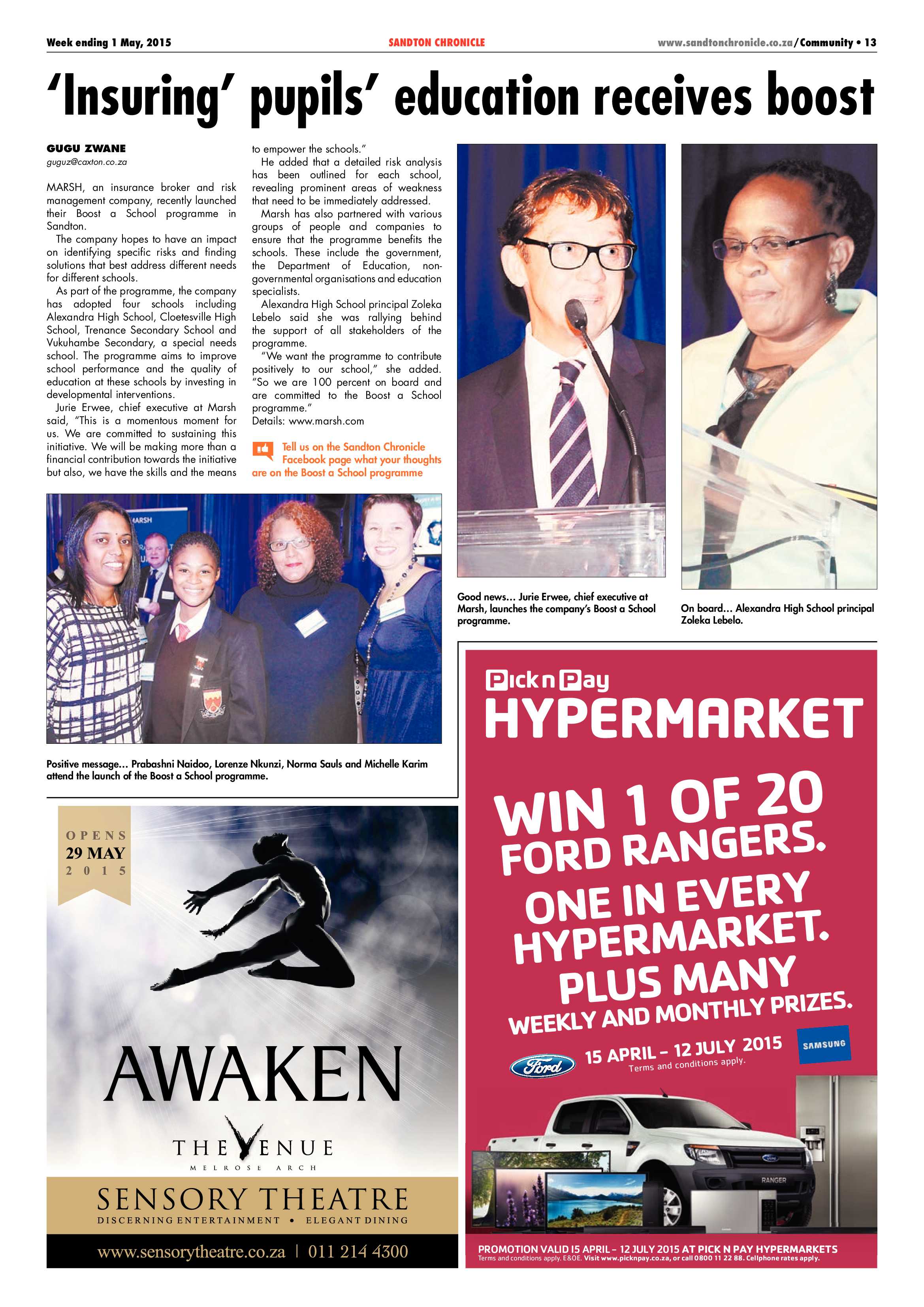 Sandton Chronicle 1 May 2015 page 13