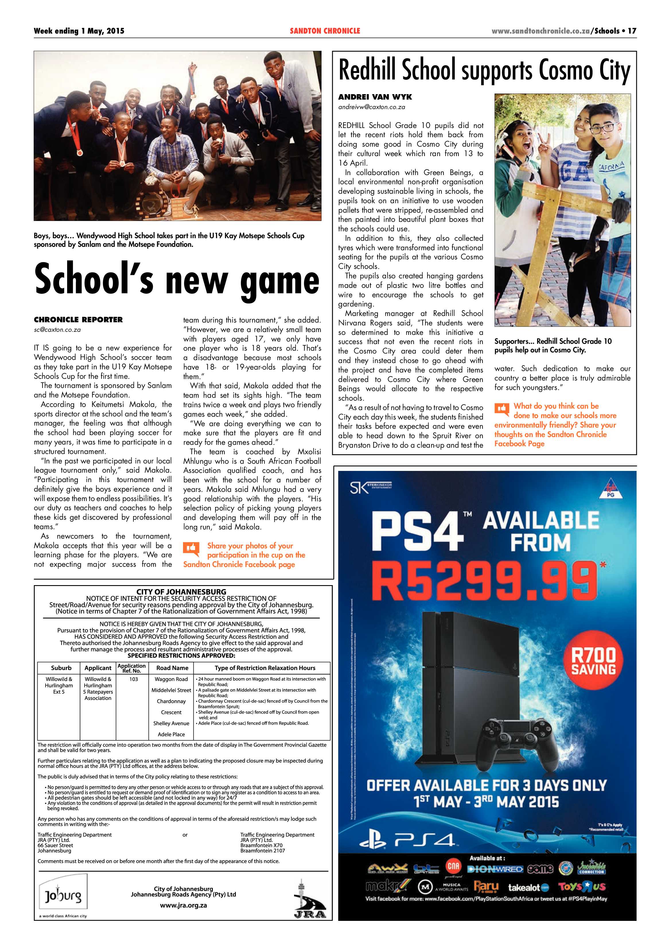 Sandton Chronicle 1 May 2015 page 17