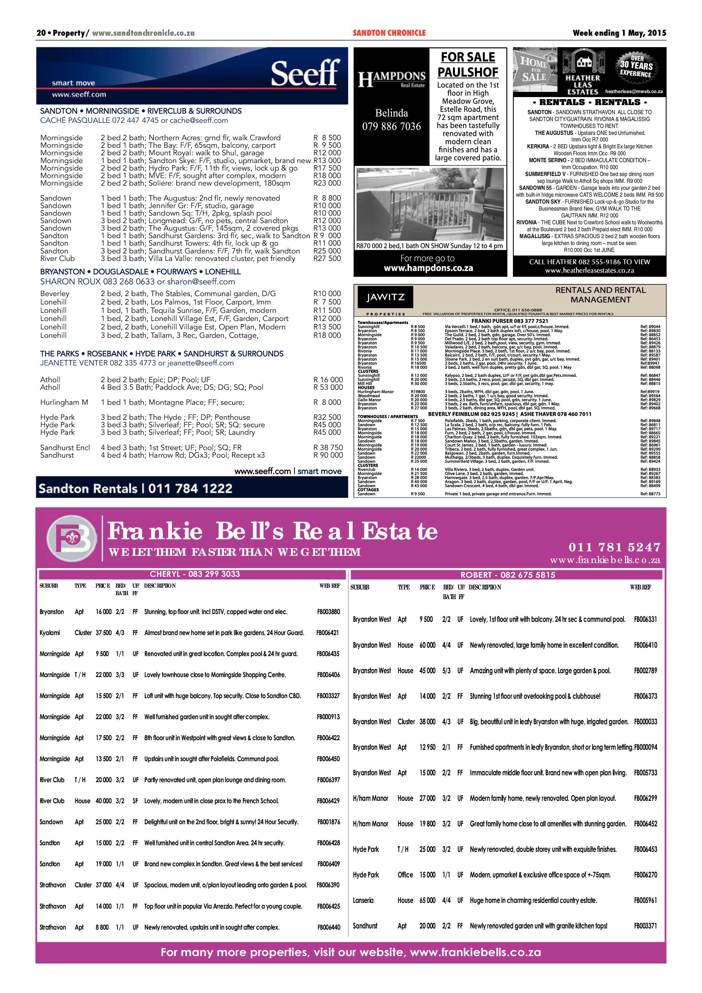 Sandton Chronicle 1 May 2015 page 20