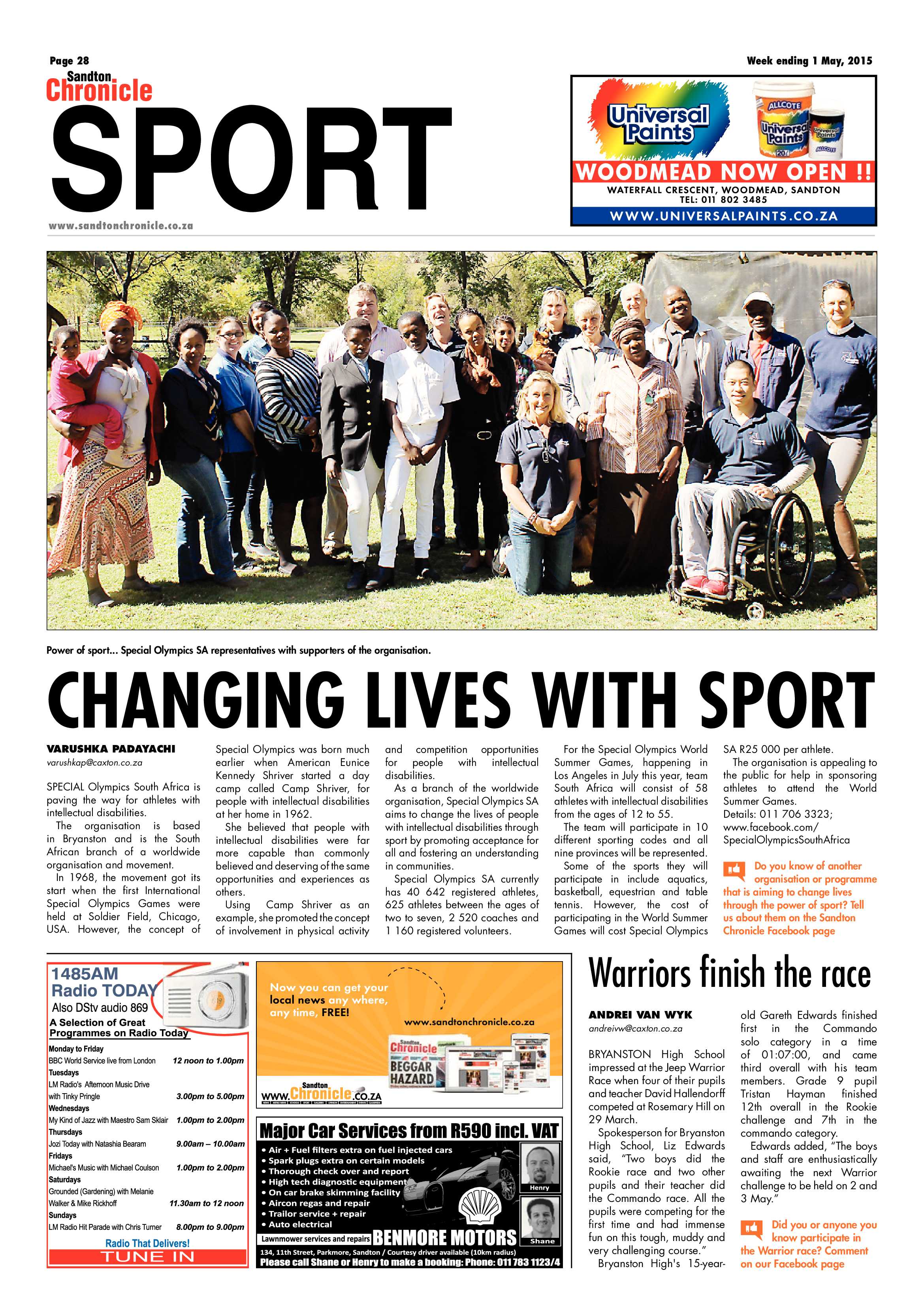 Sandton Chronicle 1 May 2015 page 28