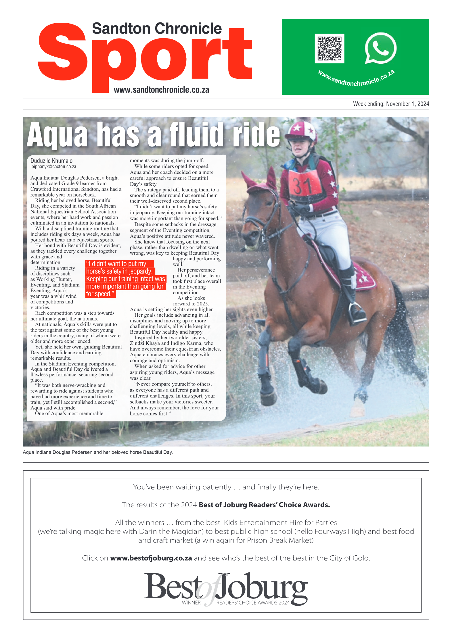 Sandton Chronicle 1 November 2024 page 20