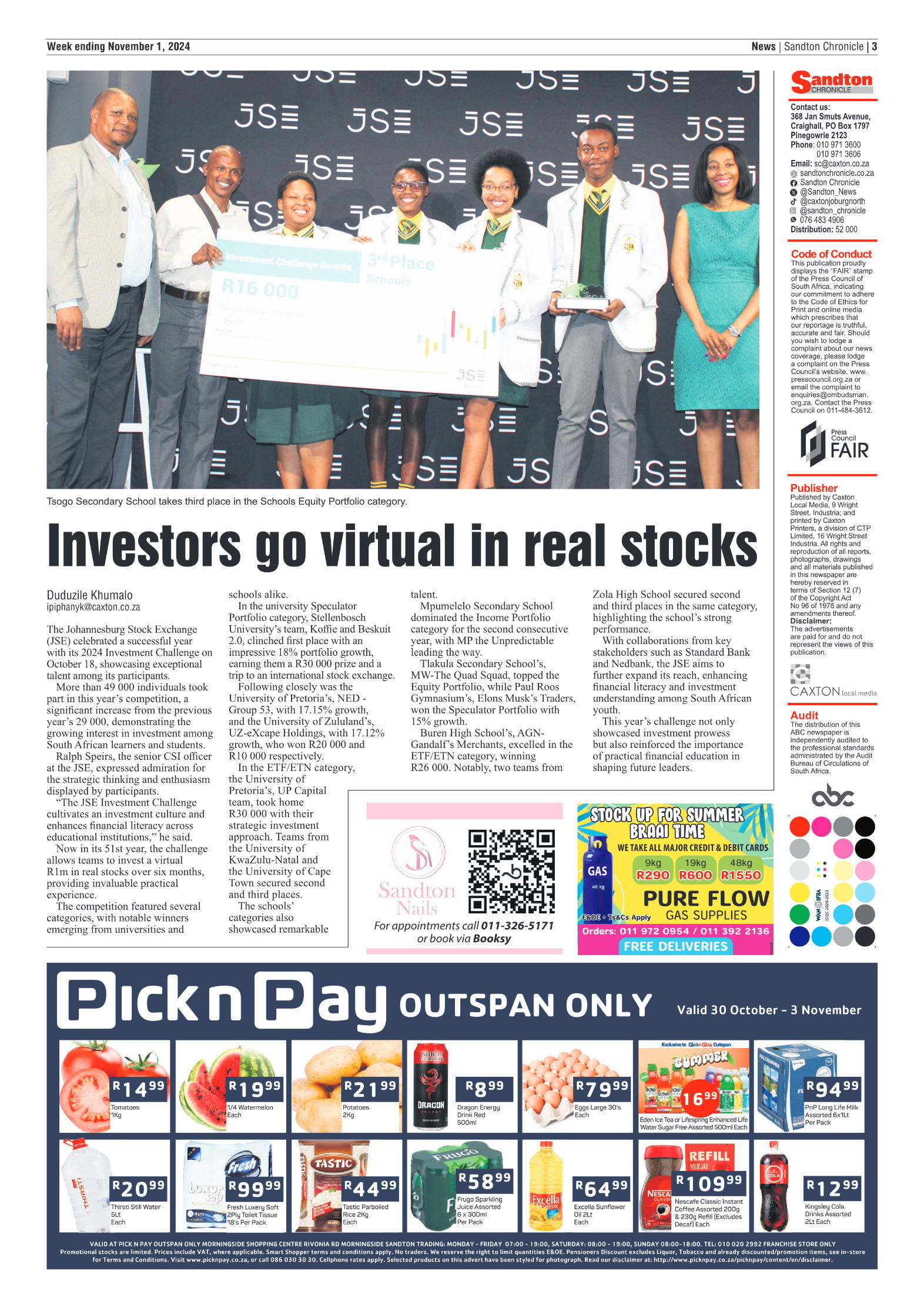 Sandton Chronicle 1 November 2024 page 3