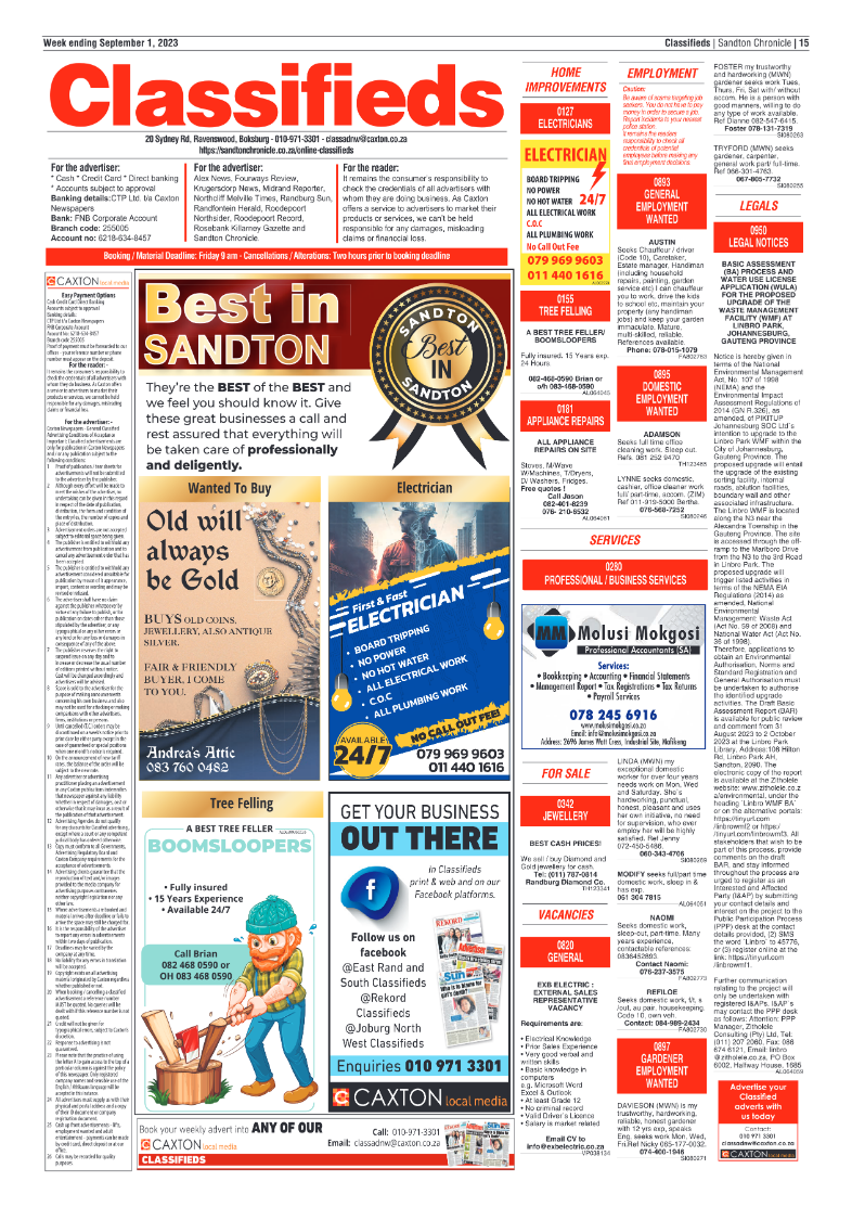 Sandton Chronicle 1 September 2023 page 15