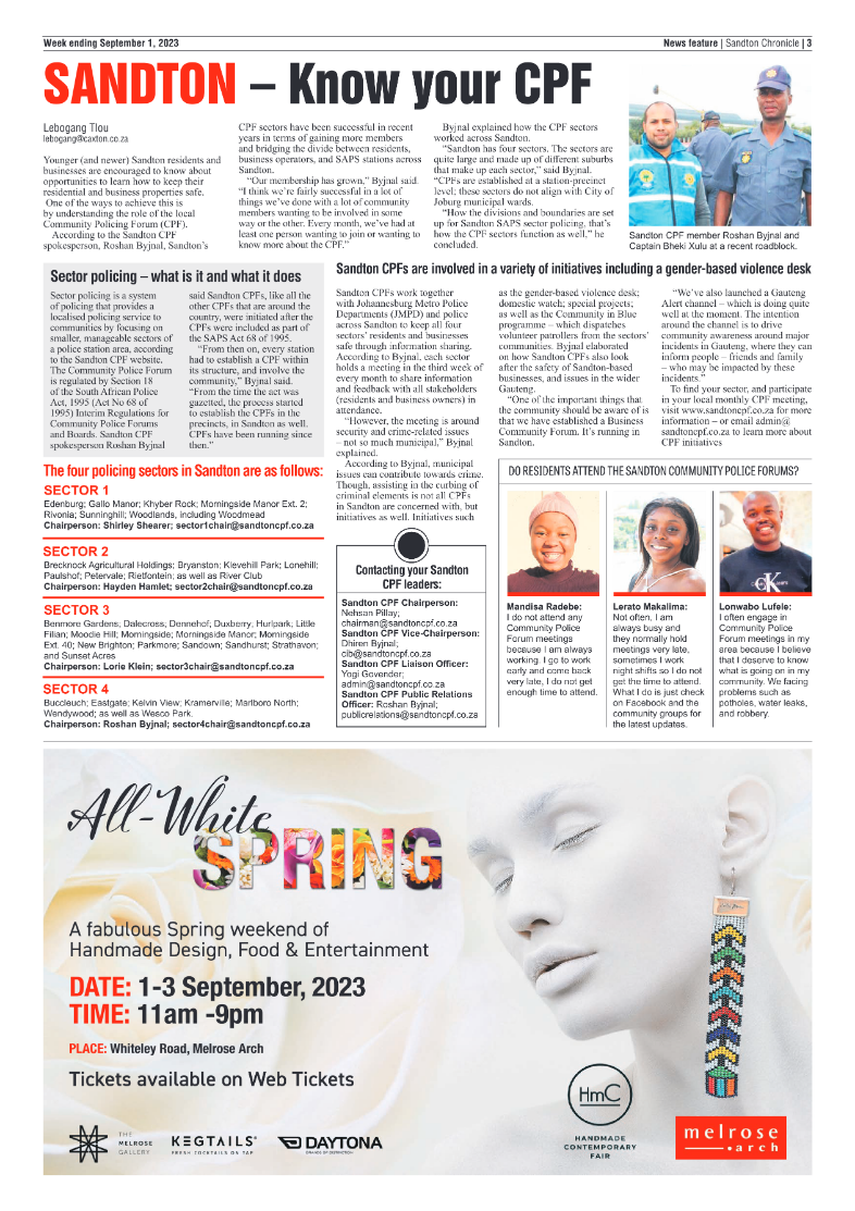 Sandton Chronicle 1 September 2023 page 3