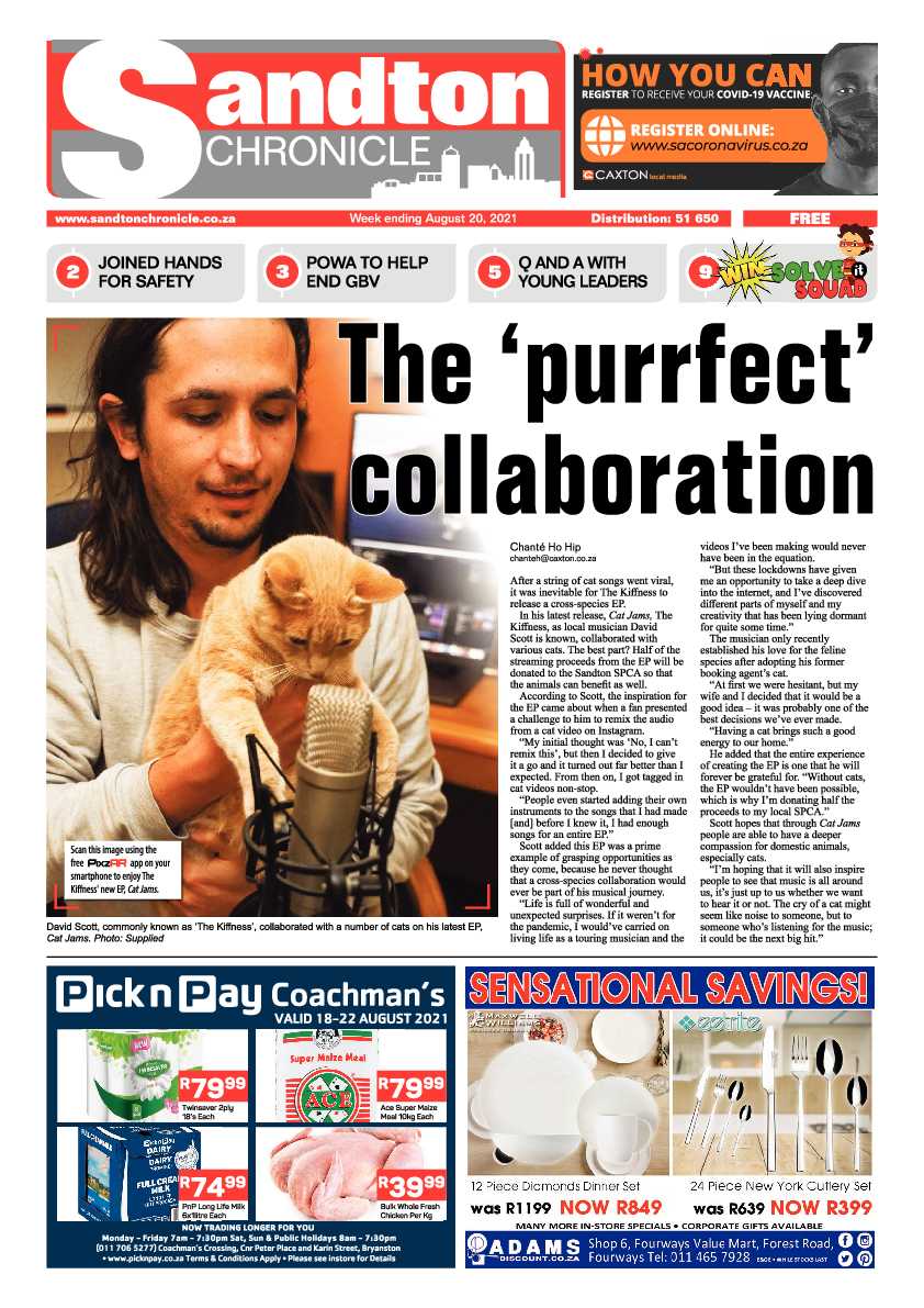 Sandton Chronicle 20 August 2021 page 1