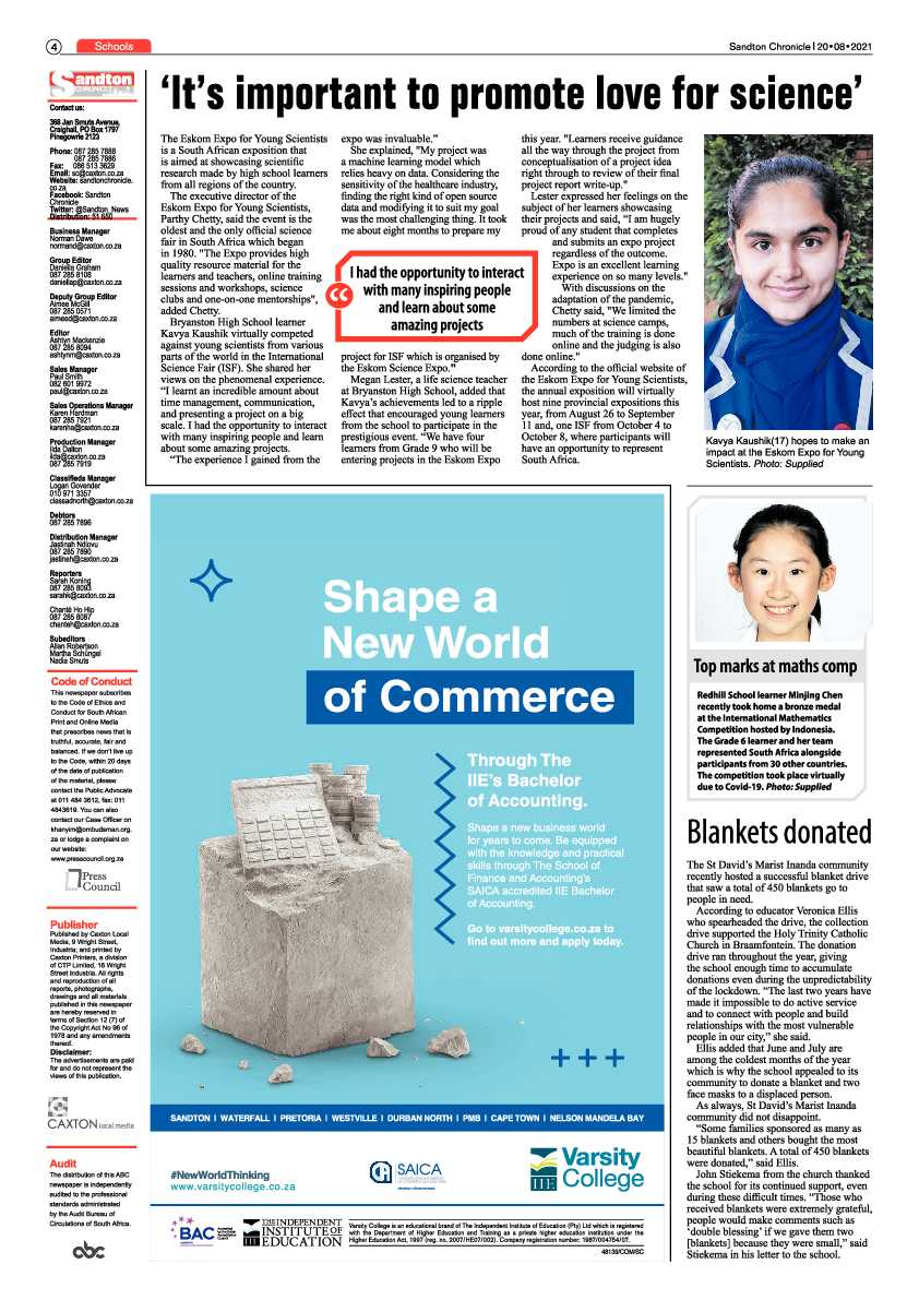 Sandton Chronicle 20 August 2021 page 4