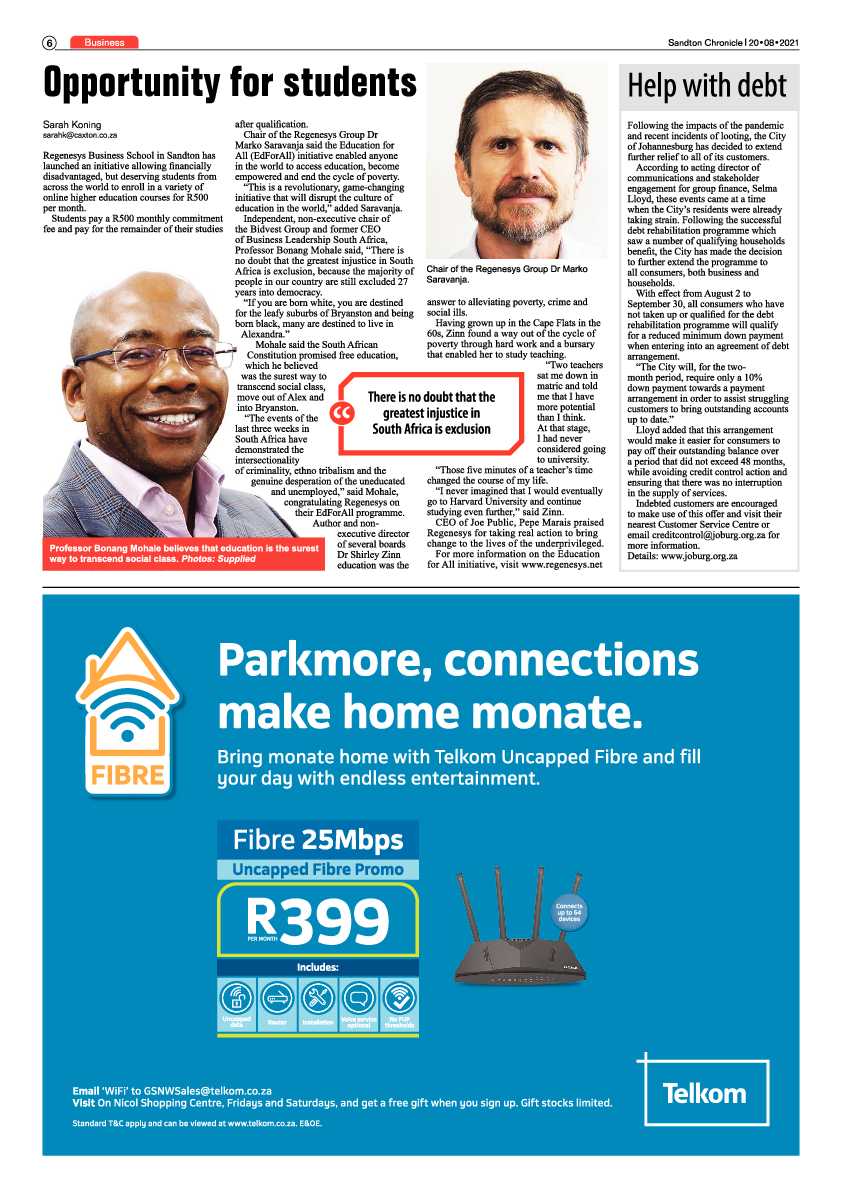 Sandton Chronicle 20 August 2021 page 6
