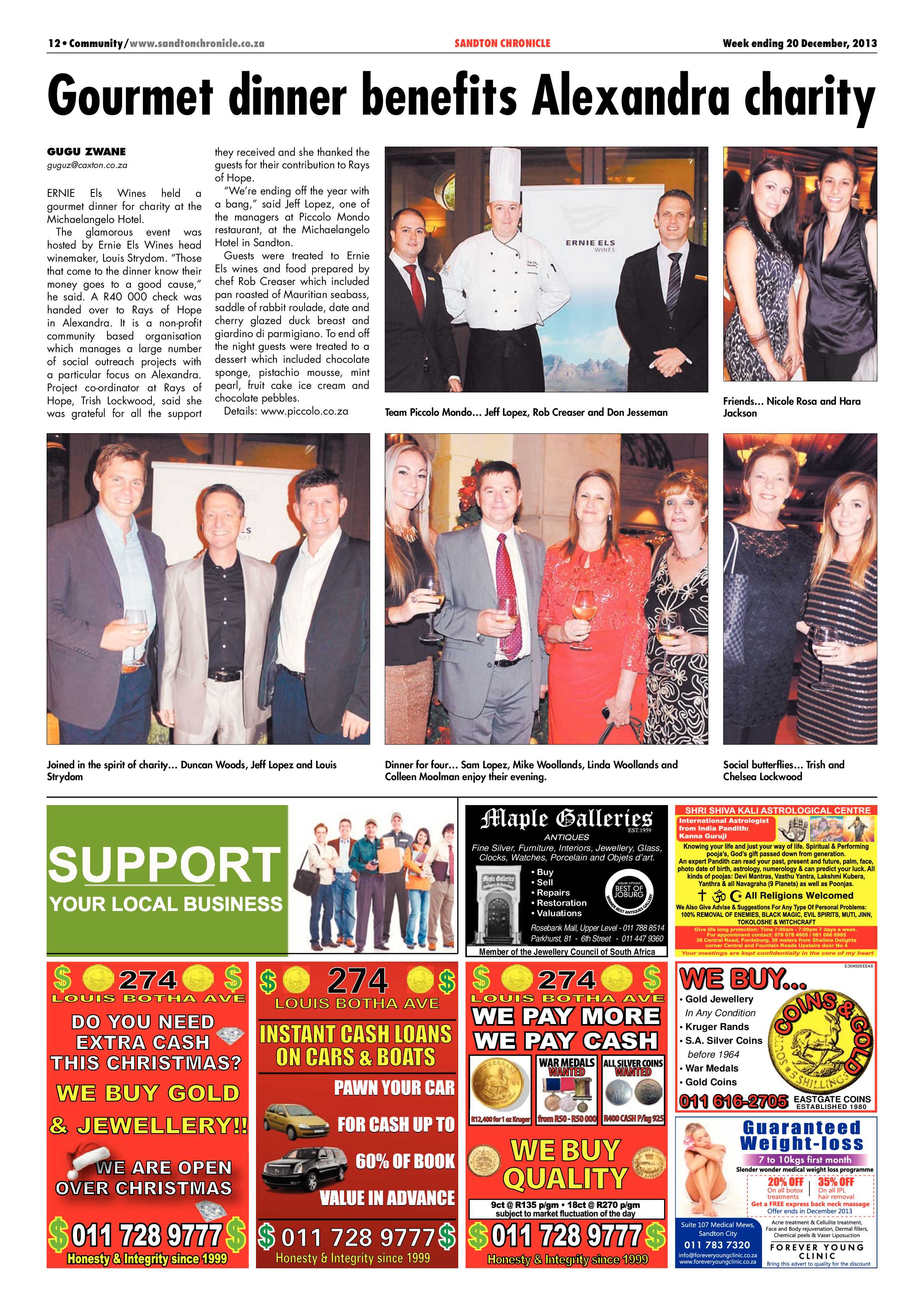 Sandton Chronicle 20 December 2013 page 12