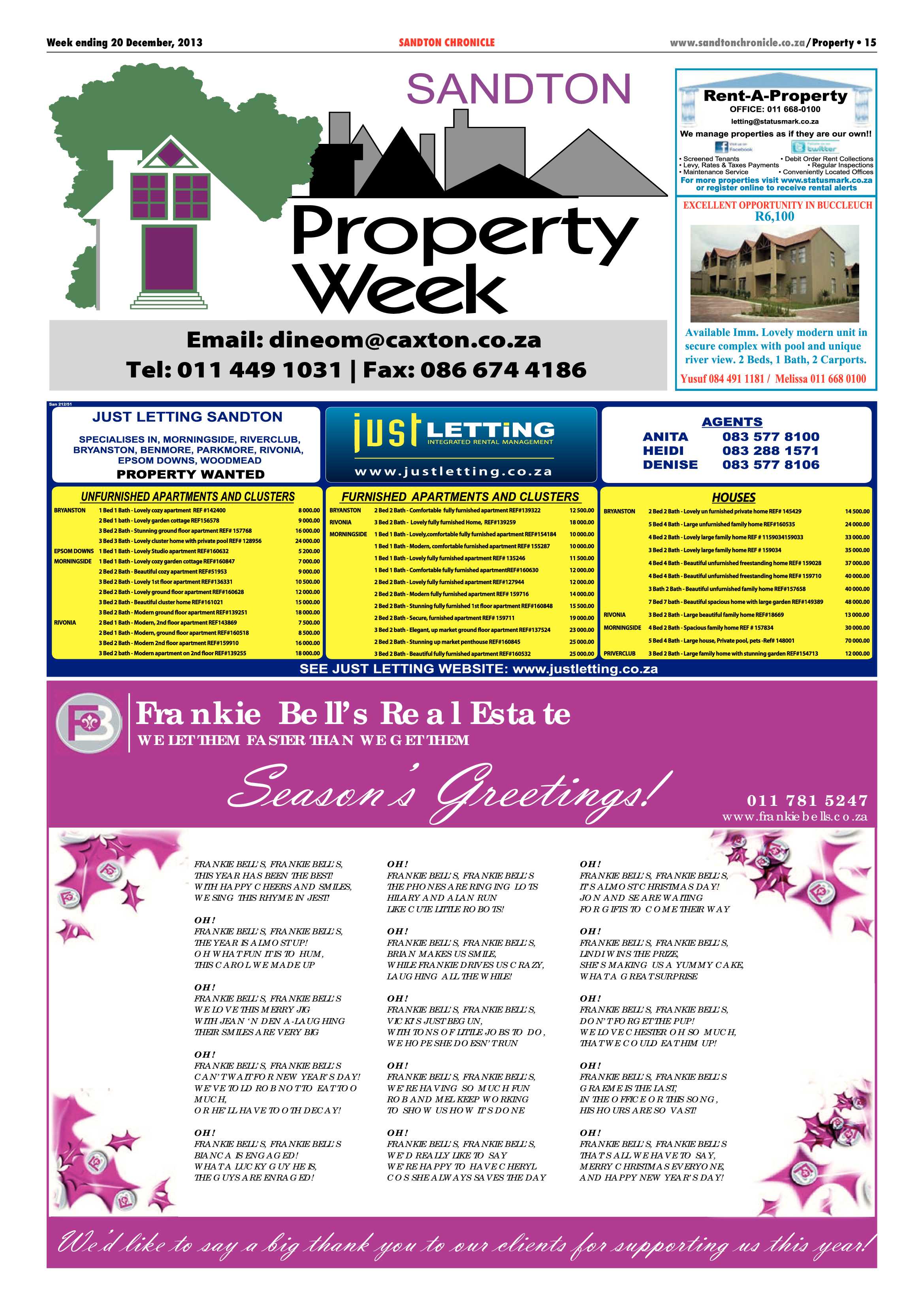 Sandton Chronicle 20 December 2013 page 15