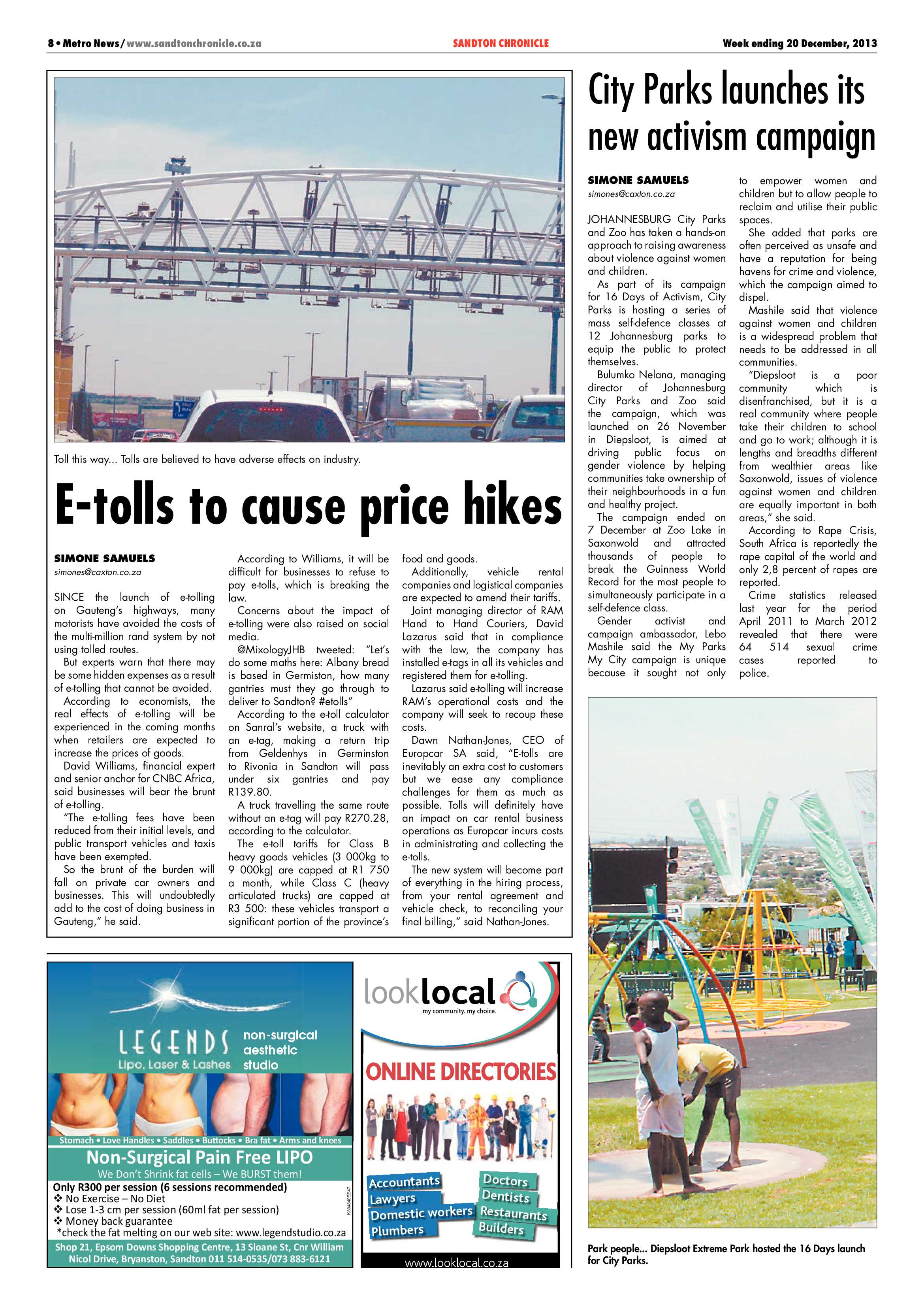 Sandton Chronicle 20 December 2013 page 8
